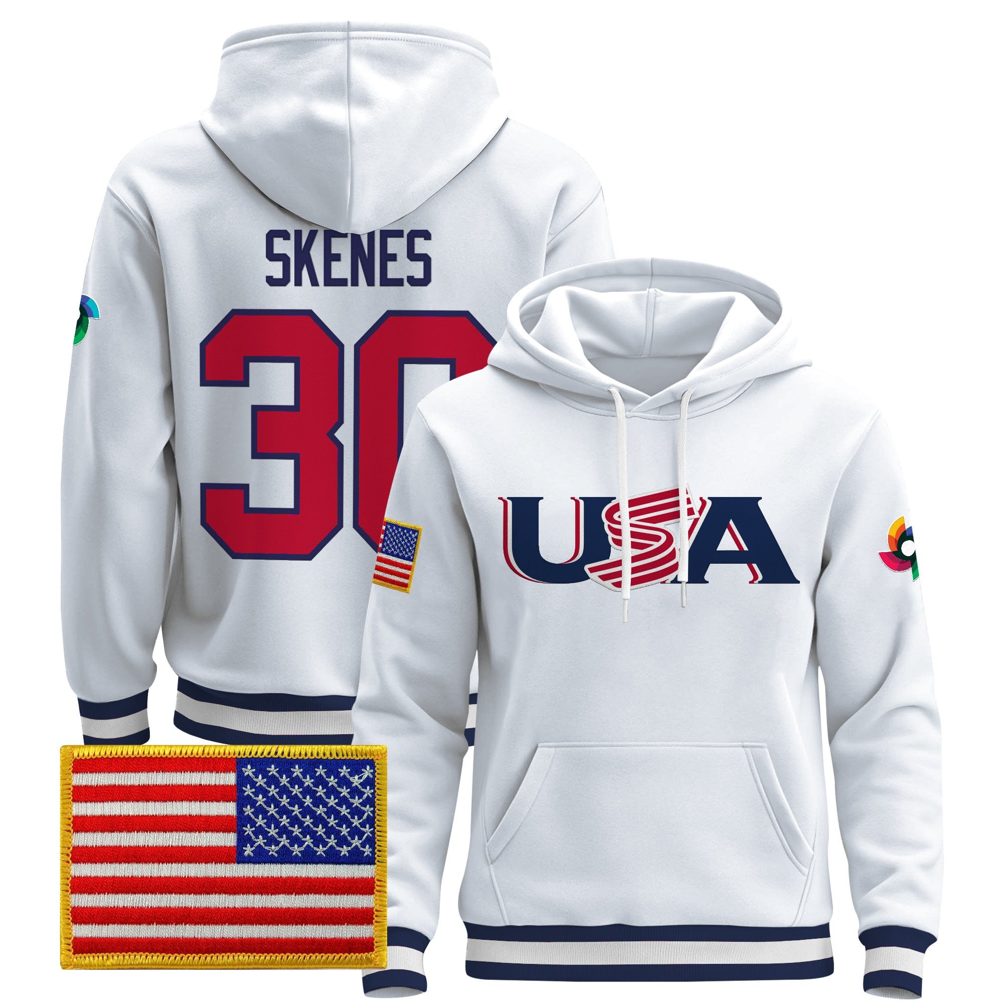 Men's Team USA 2026 World Baseball Classic Vapor Premier Hoodie Jersey - All Stitched