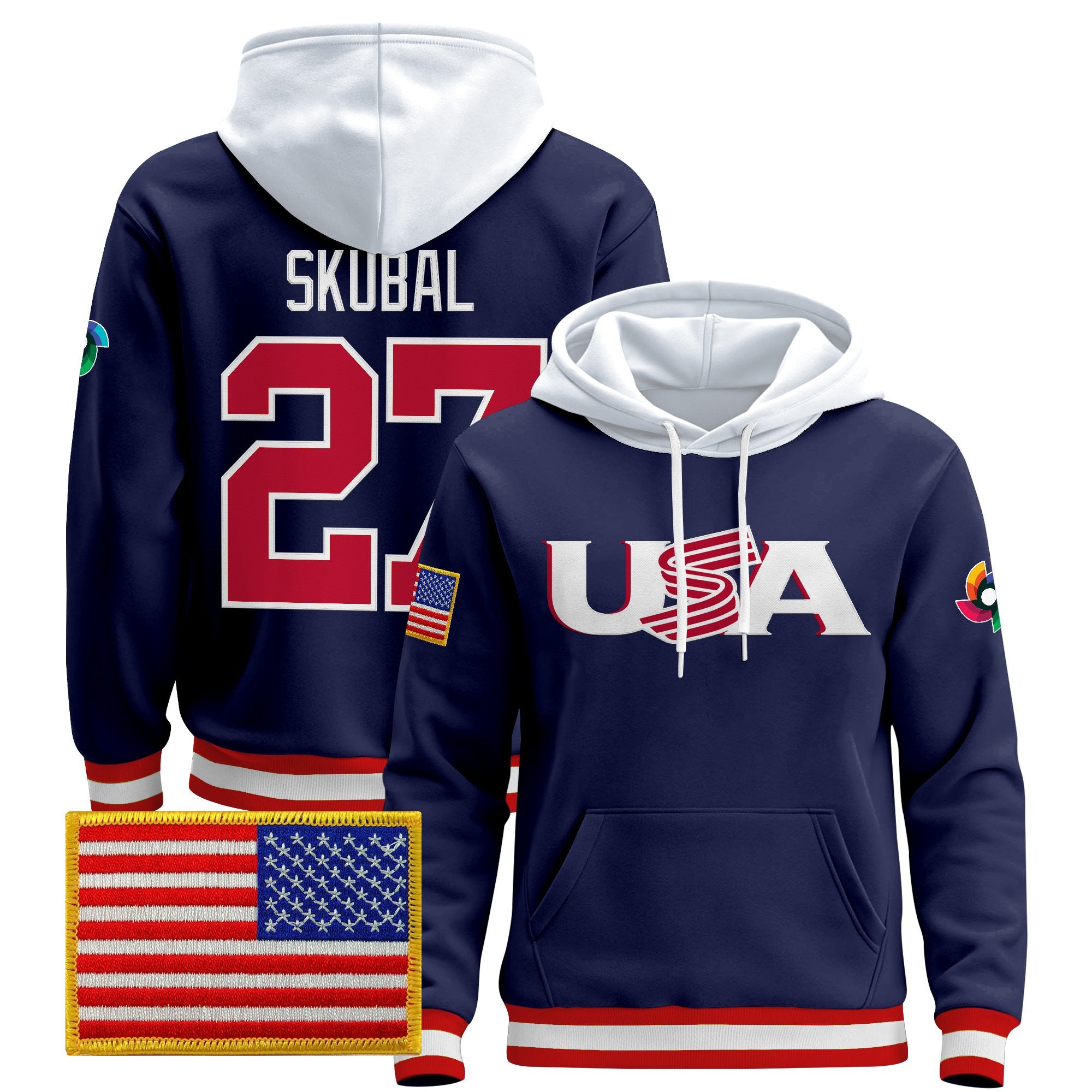 Men's Team USA 2026 World Baseball Classic Vapor Premier Hoodie Jersey - All Stitched