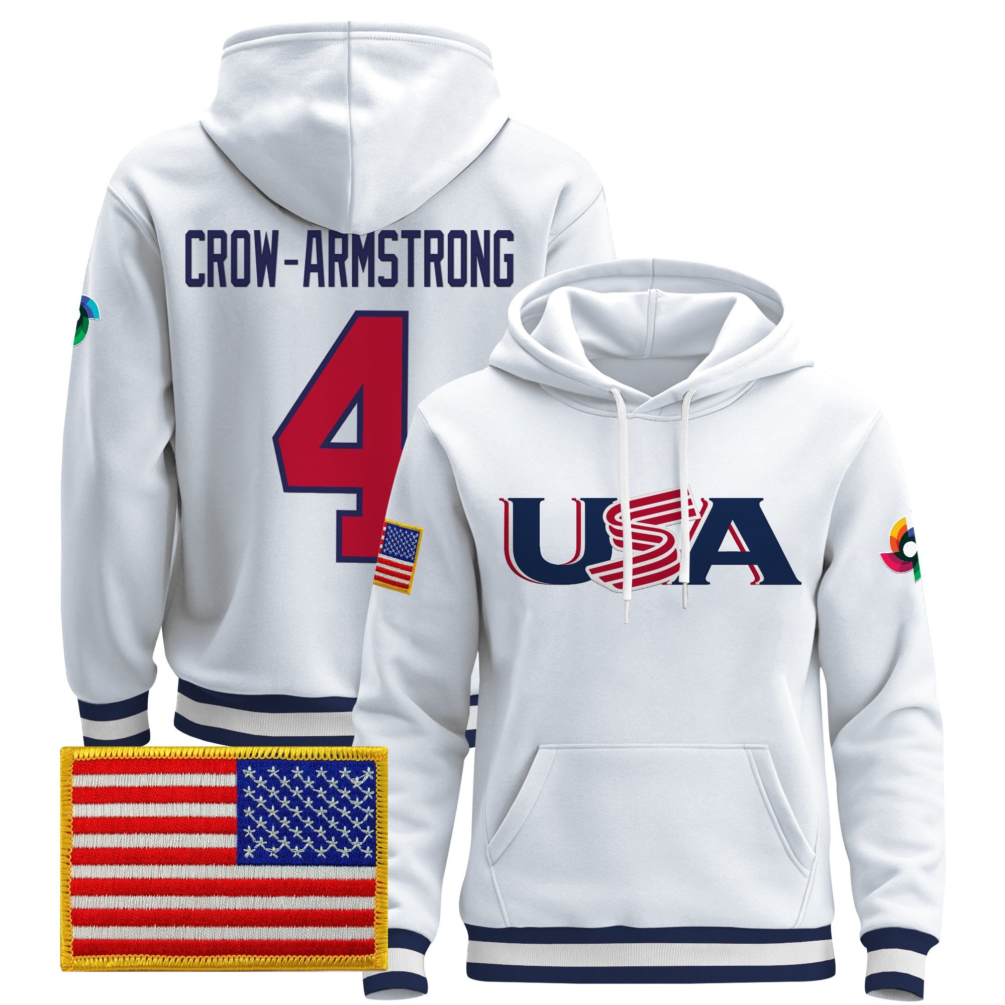 Men's Team USA 2026 World Baseball Classic Vapor Premier Hoodie Jersey - All Stitched