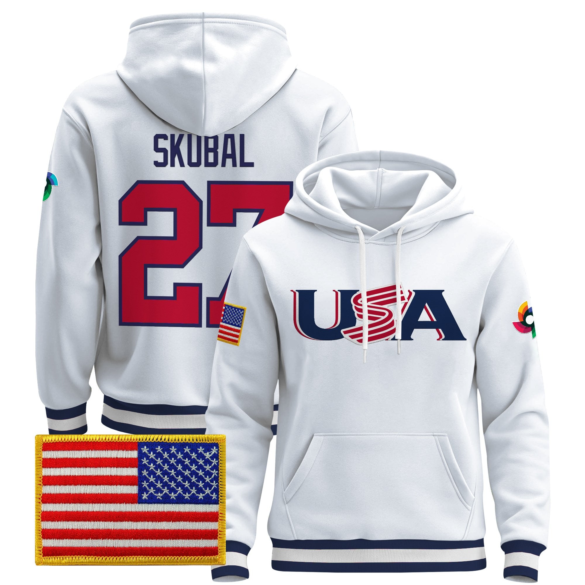 Men's Team USA 2026 World Baseball Classic Vapor Premier Hoodie Jersey - All Stitched