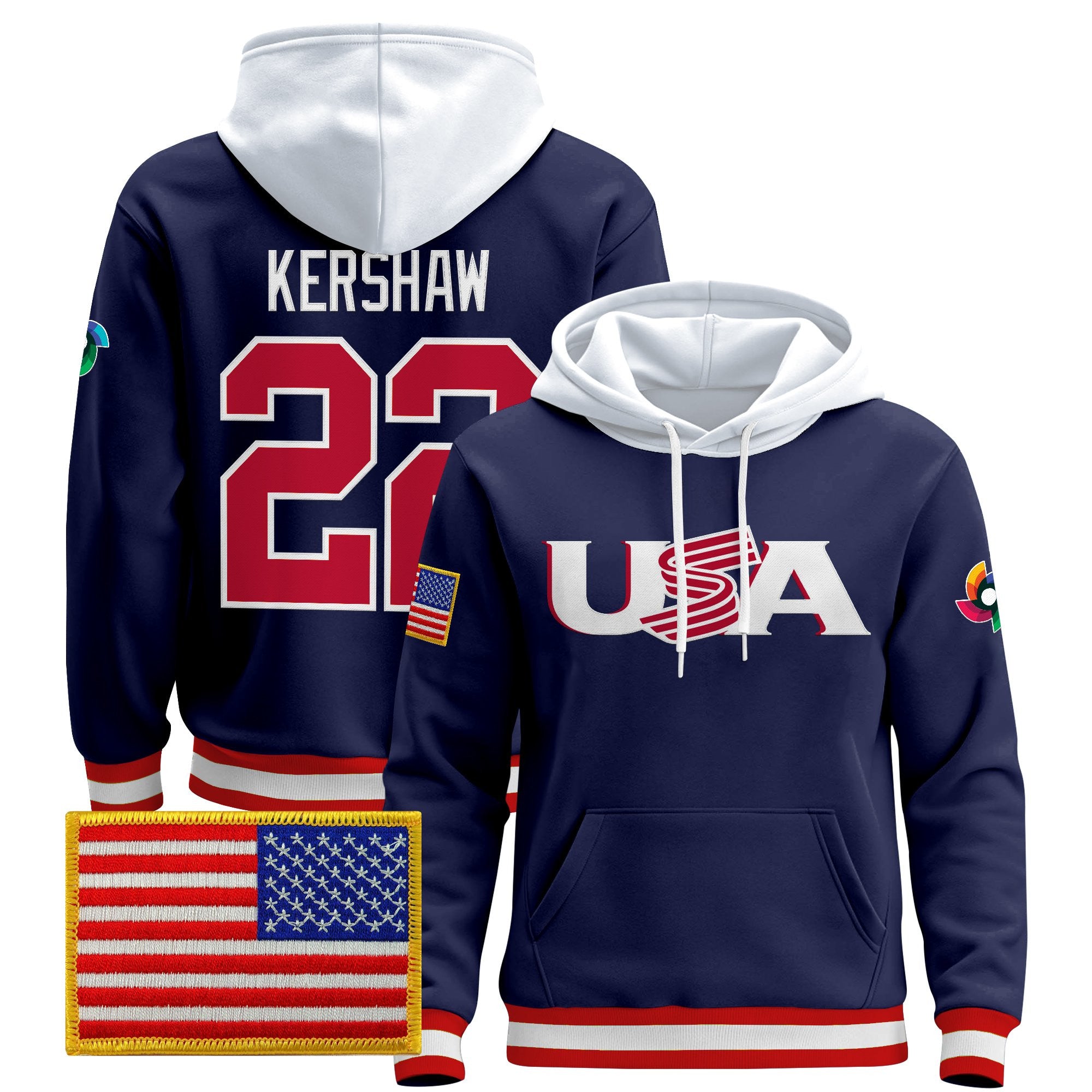 Men's Team USA 2026 World Baseball Classic Vapor Premier Hoodie Jersey - All Stitched