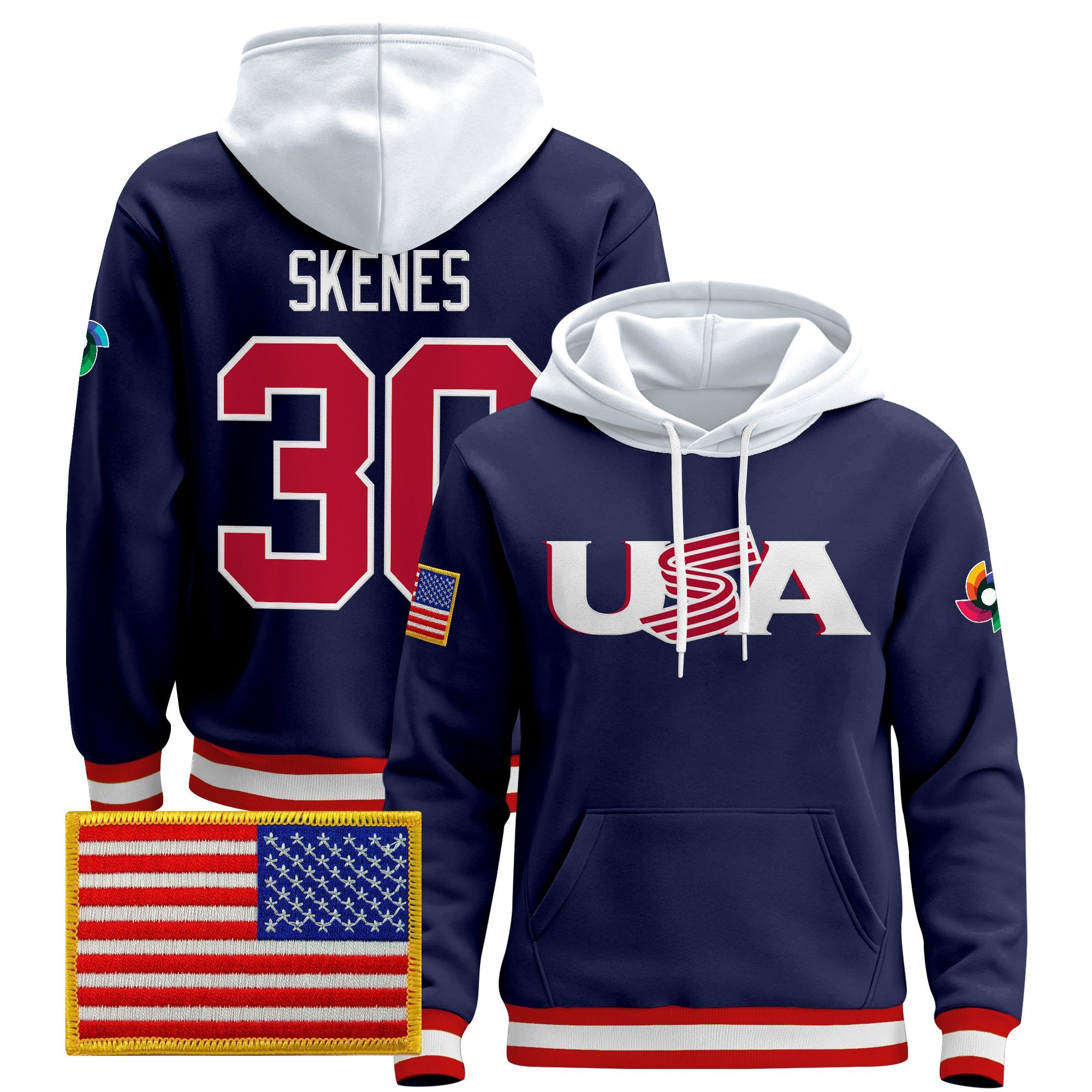 Men's Team USA 2026 World Baseball Classic Vapor Premier Hoodie Jersey - All Stitched