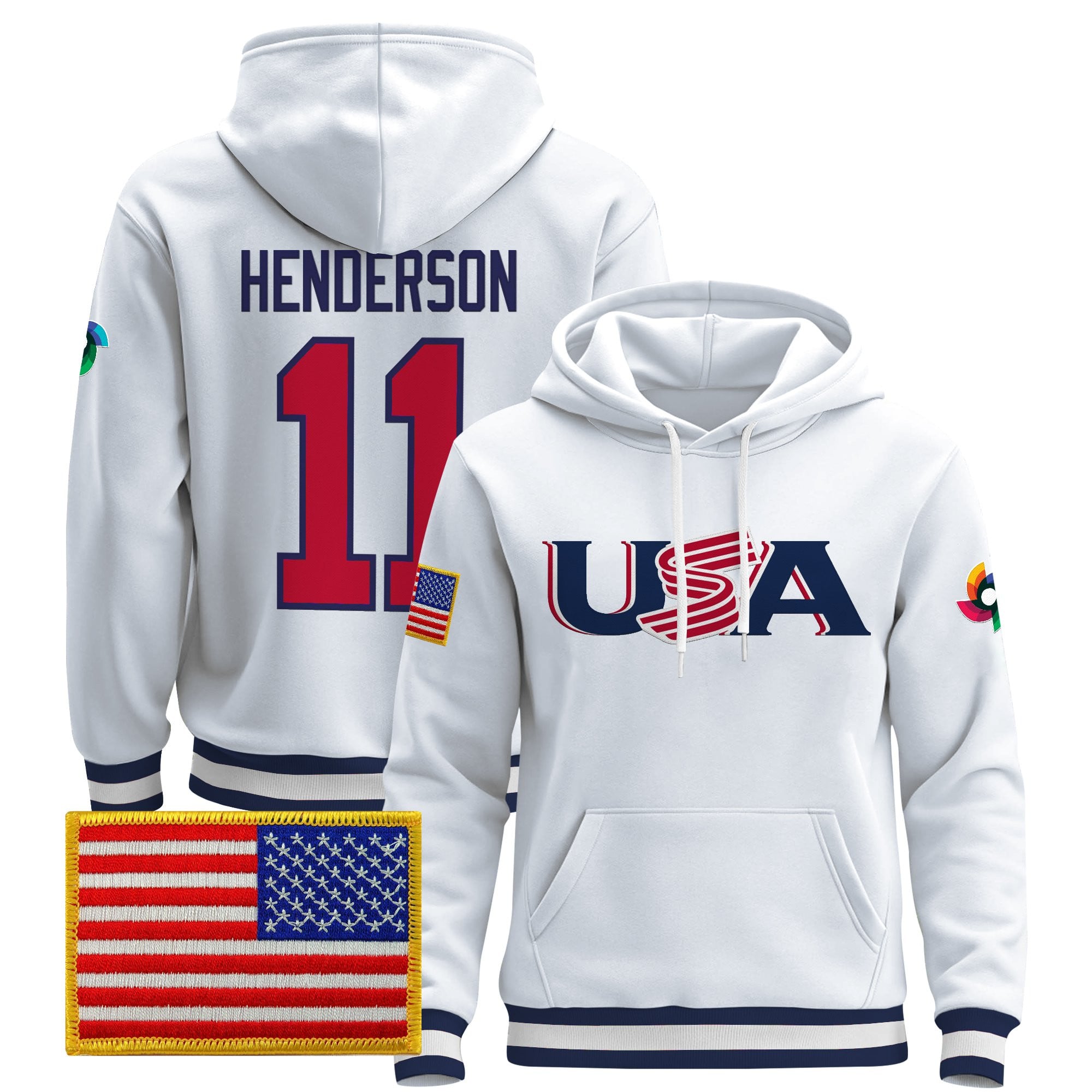 Men's Team USA 2026 World Baseball Classic Vapor Premier Hoodie Jersey - All Stitched