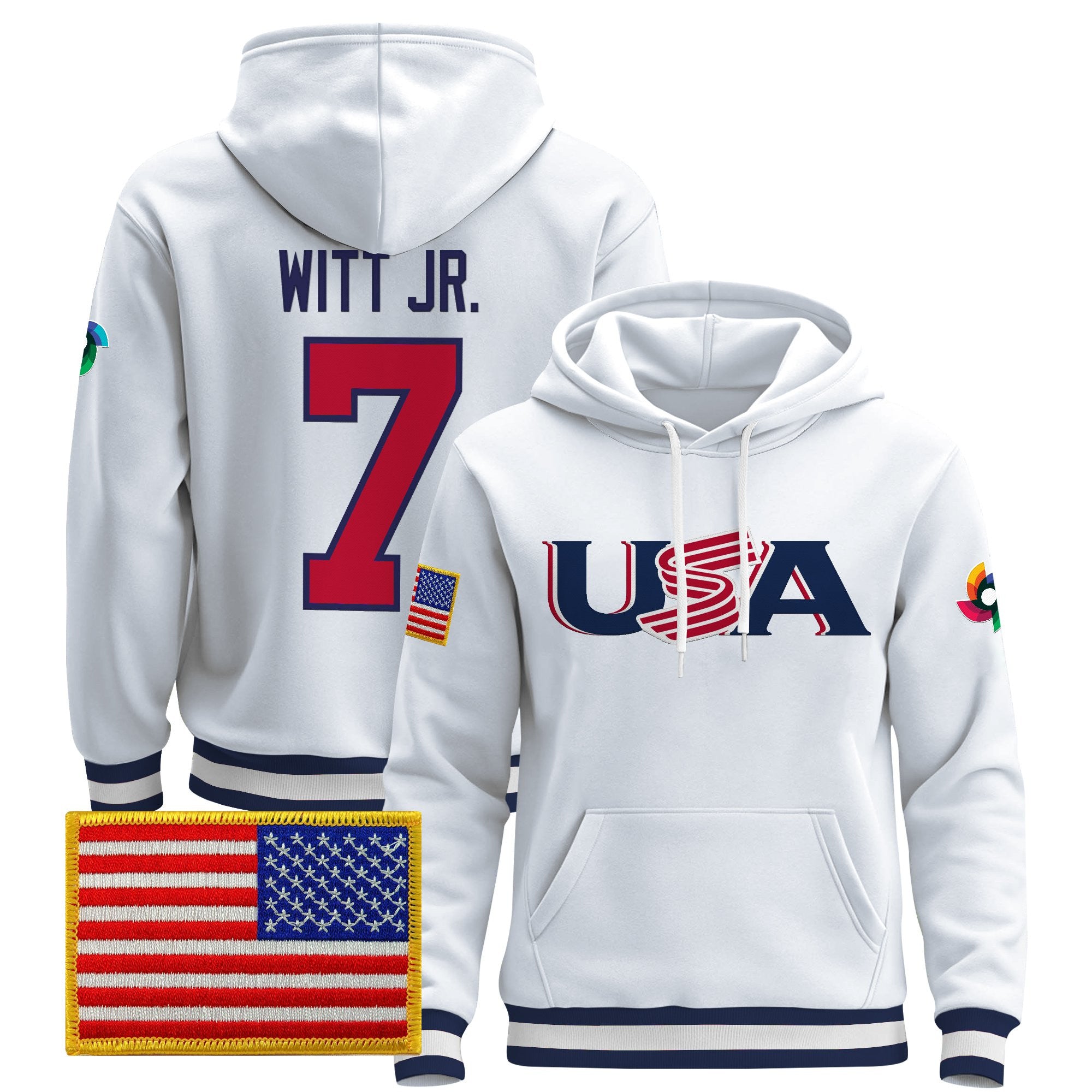 Men's Team USA 2026 World Baseball Classic Vapor Premier Hoodie Jersey - All Stitched