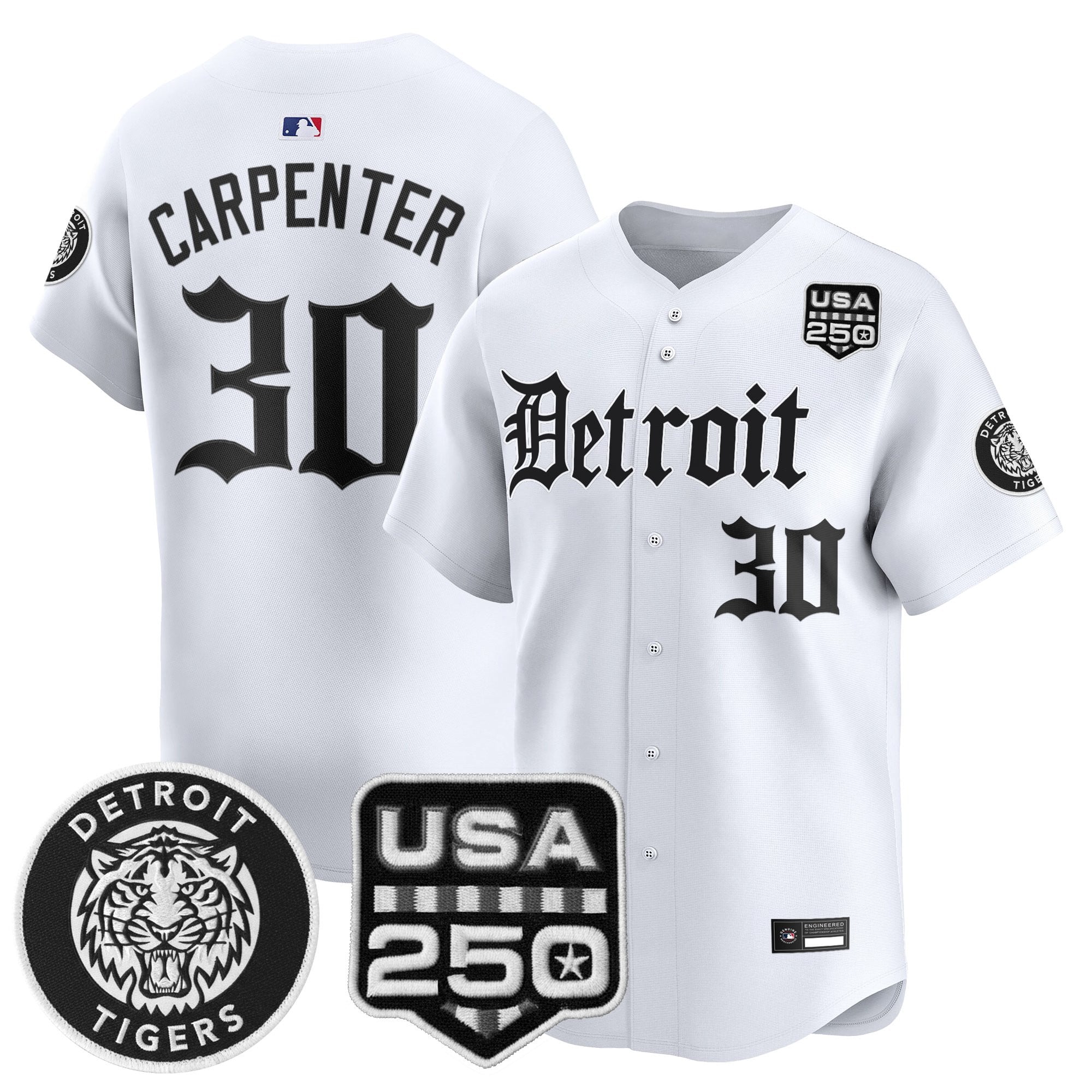 Men's Detroit Tigers ‘Gothic Edition’ Vapor Premier Limited Jersey - All Stitched
