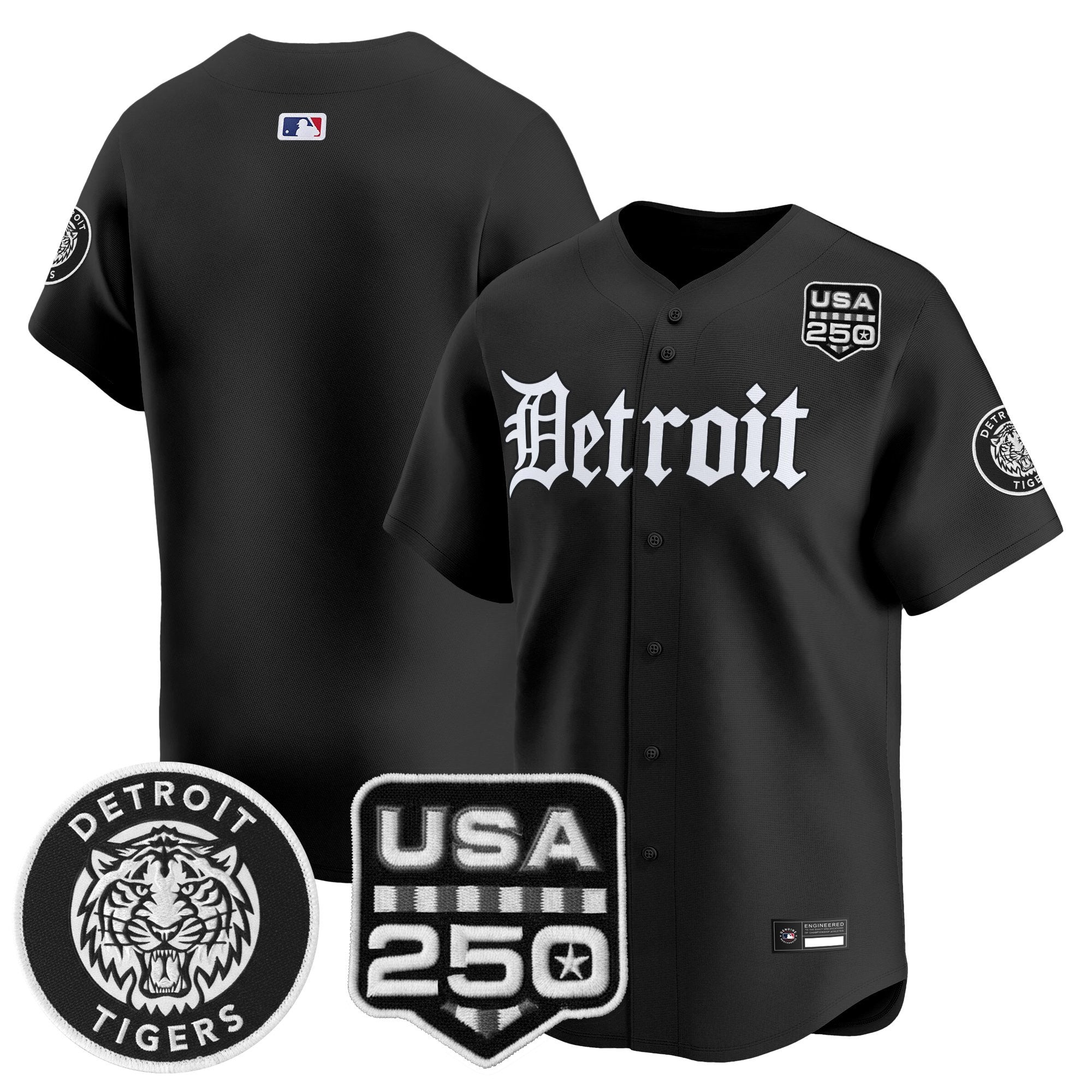 Men's Detroit Tigers ‘Gothic Edition’ Vapor Premier Limited Jersey - All Stitched
