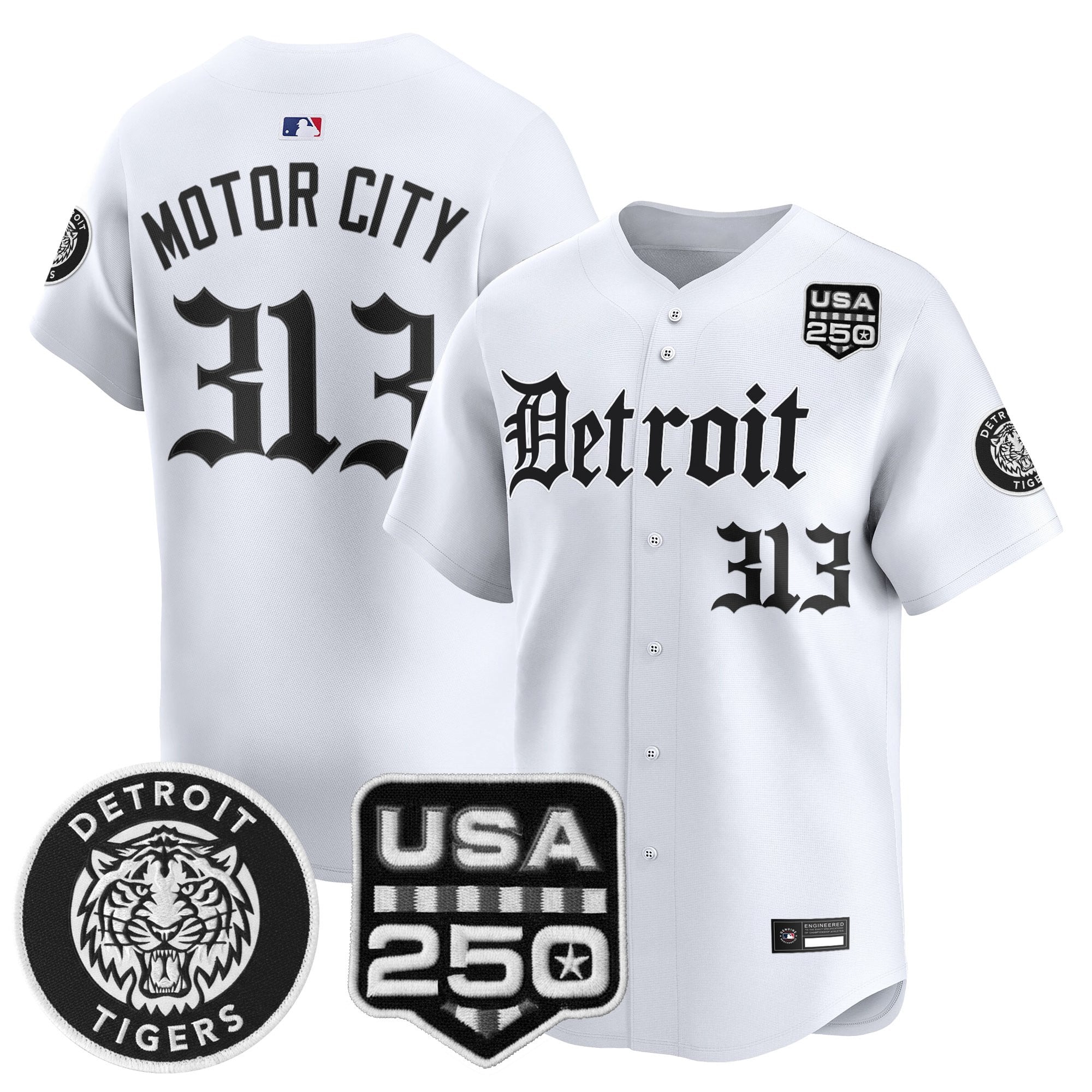 Men's Detroit Tigers ‘Gothic Edition’ Vapor Premier Limited Jersey - All Stitched
