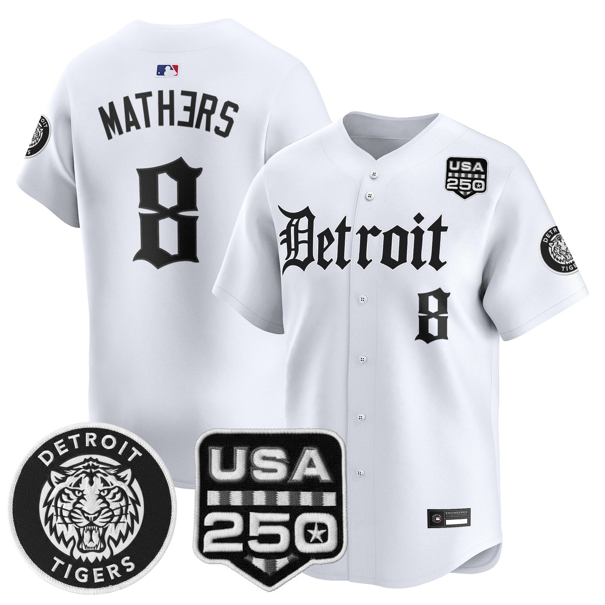 Men's Detroit Tigers ‘Gothic Edition’ Vapor Premier Limited Jersey - All Stitched