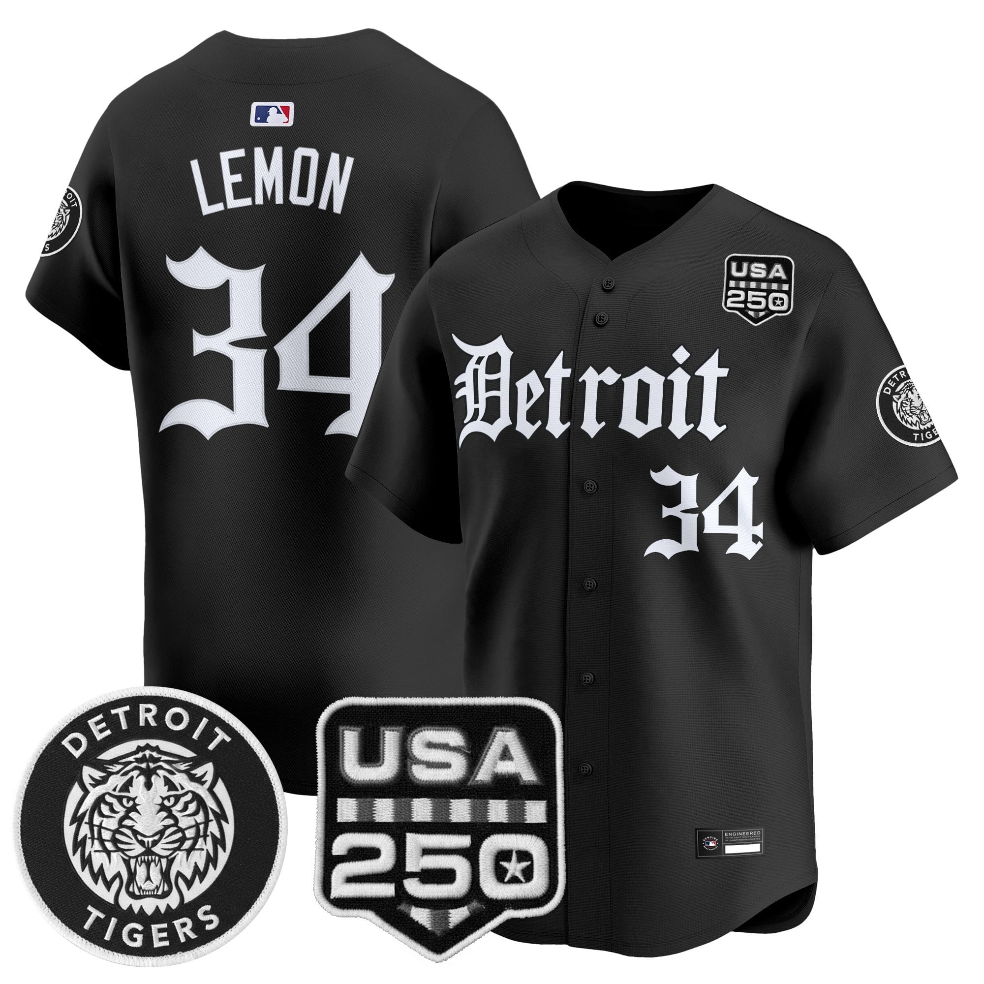 Men's Detroit Tigers ‘Gothic Edition’ Vapor Premier Limited Jersey - All Stitched