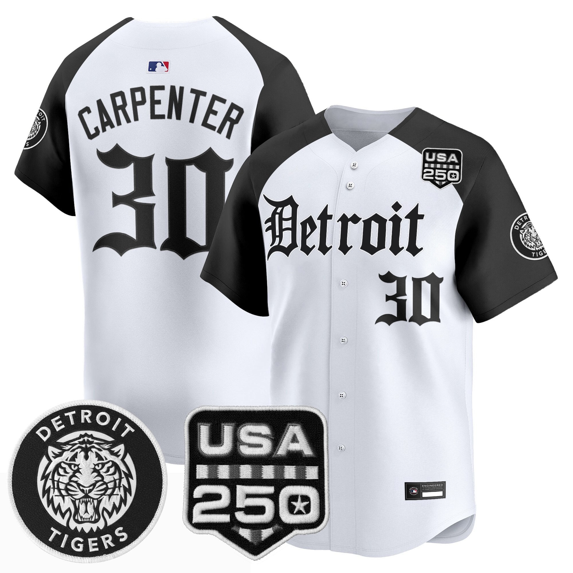 Men's Detroit Tigers ‘Gothic Edition’ Vapor Premier Limited Jersey - All Stitched