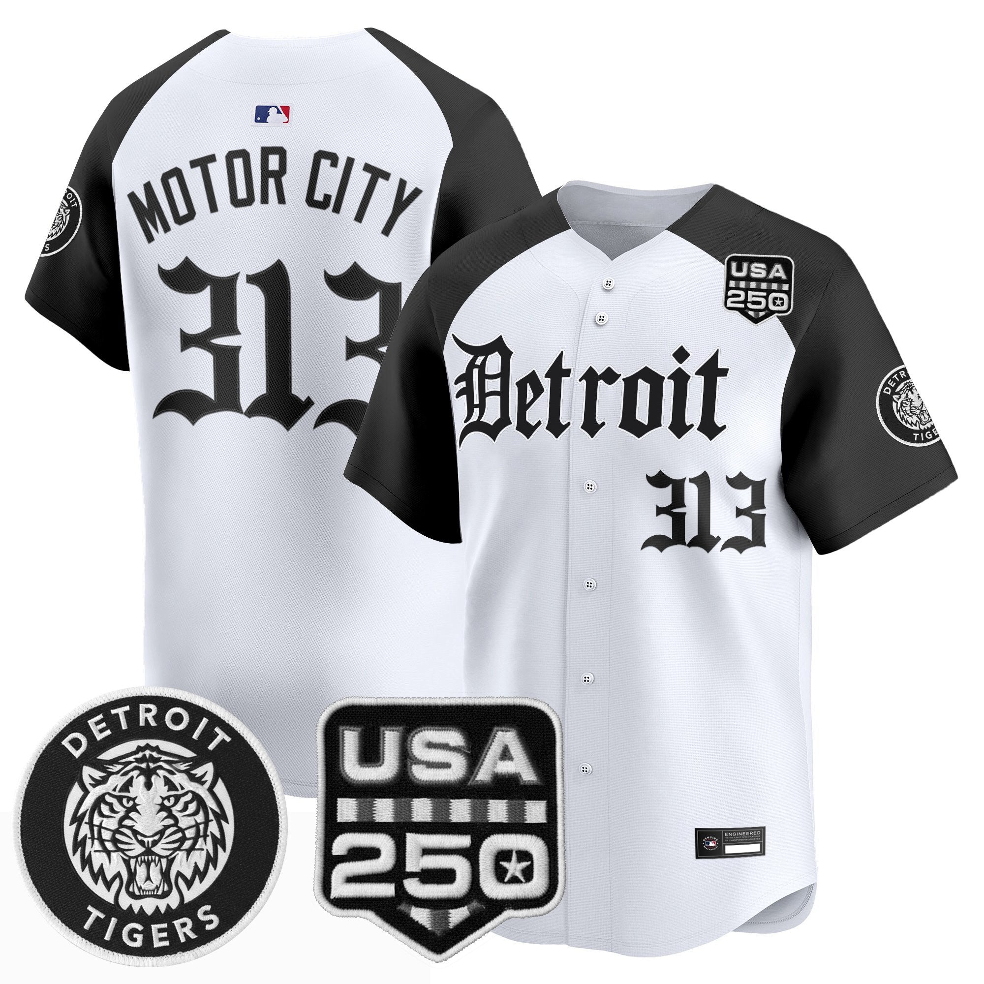 Men's Detroit Tigers ‘Gothic Edition’ Vapor Premier Limited Jersey - All Stitched