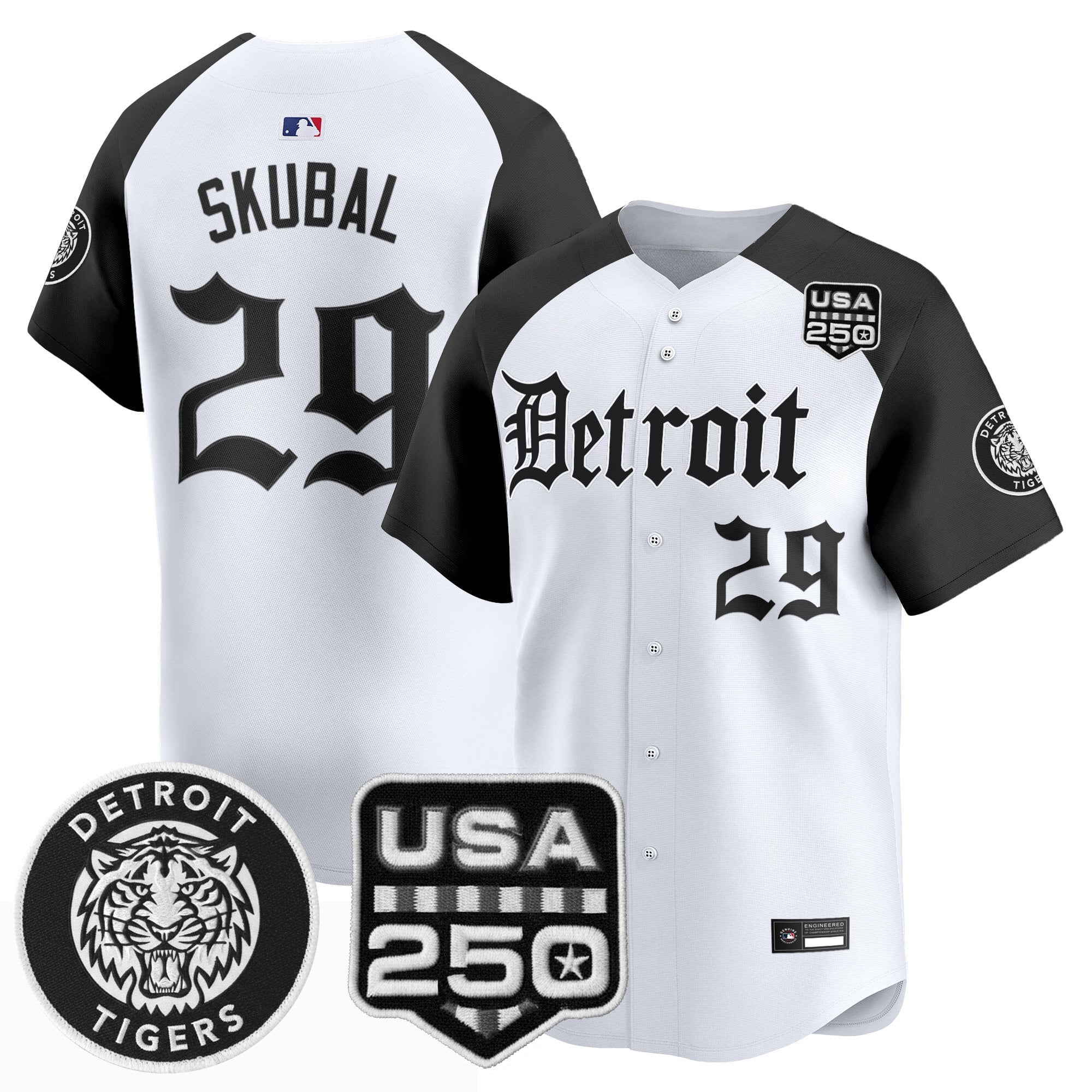 Men's Detroit Tigers ‘Gothic Edition’ Vapor Premier Limited Jersey - All Stitched