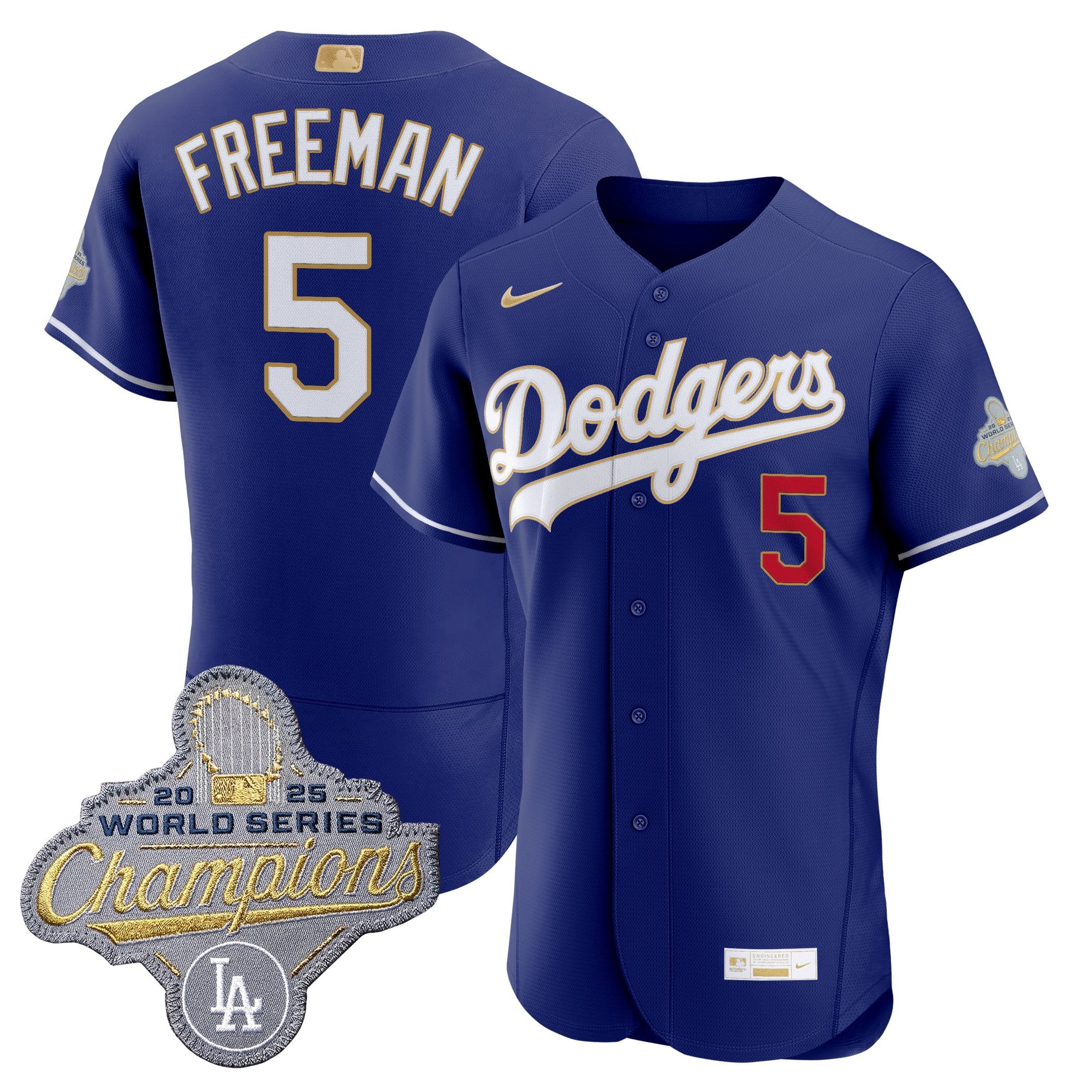 Men's Los Angeles Dodgers "Gold Collection" Premier Elite Jersey - All Stitched