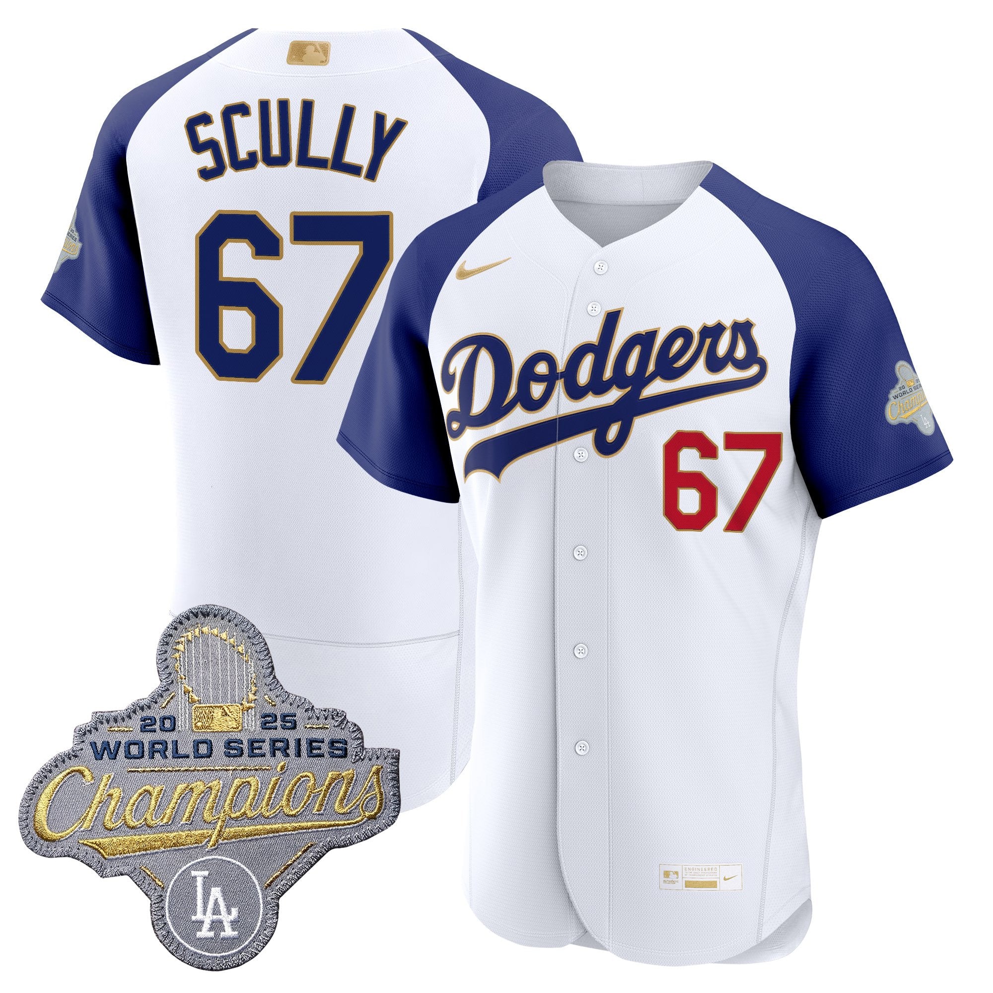 Men's Los Angeles Dodgers "Gold Collection" Premier Elite Jersey - All Stitched