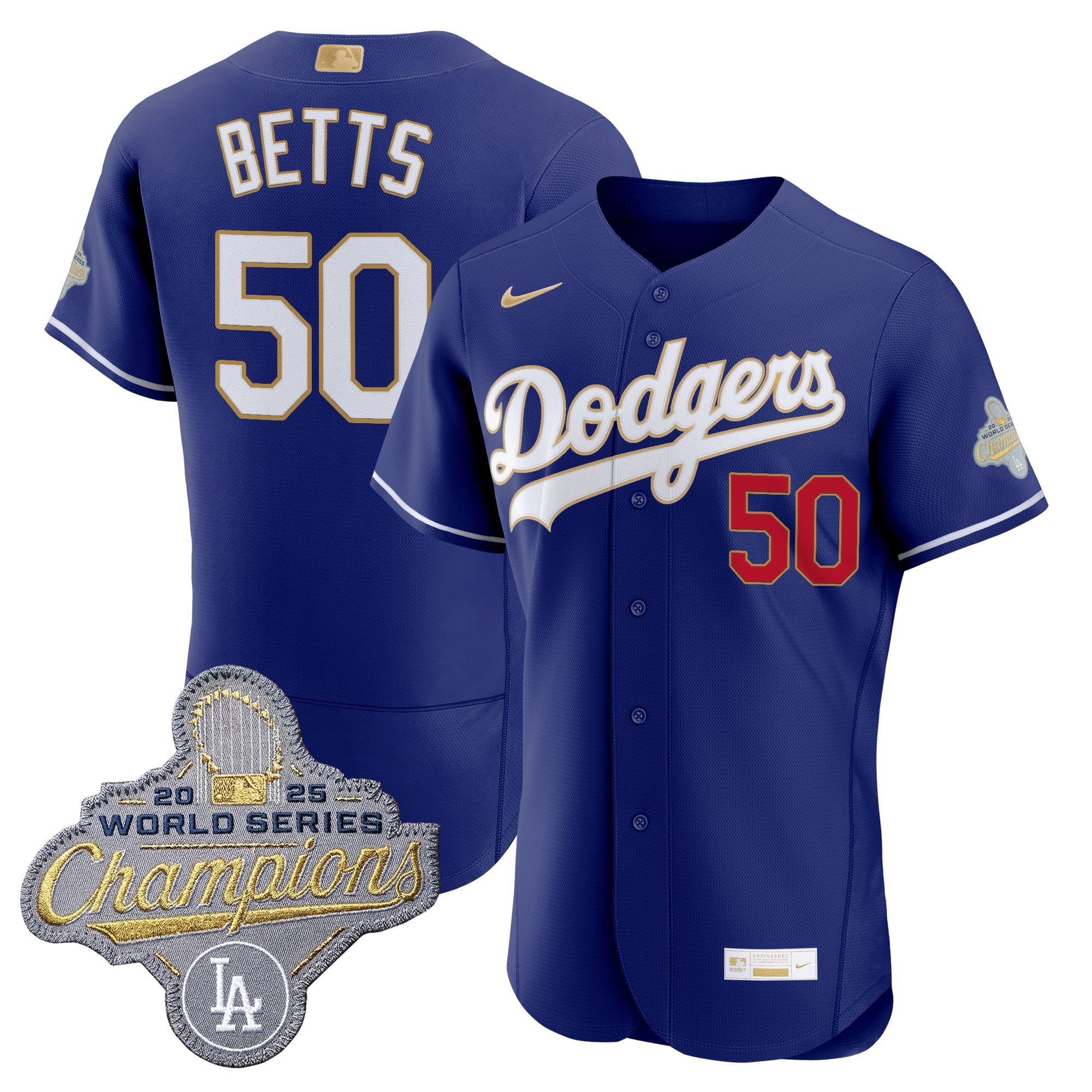Men's Los Angeles Dodgers "Gold Collection" Premier Elite Jersey - All Stitched