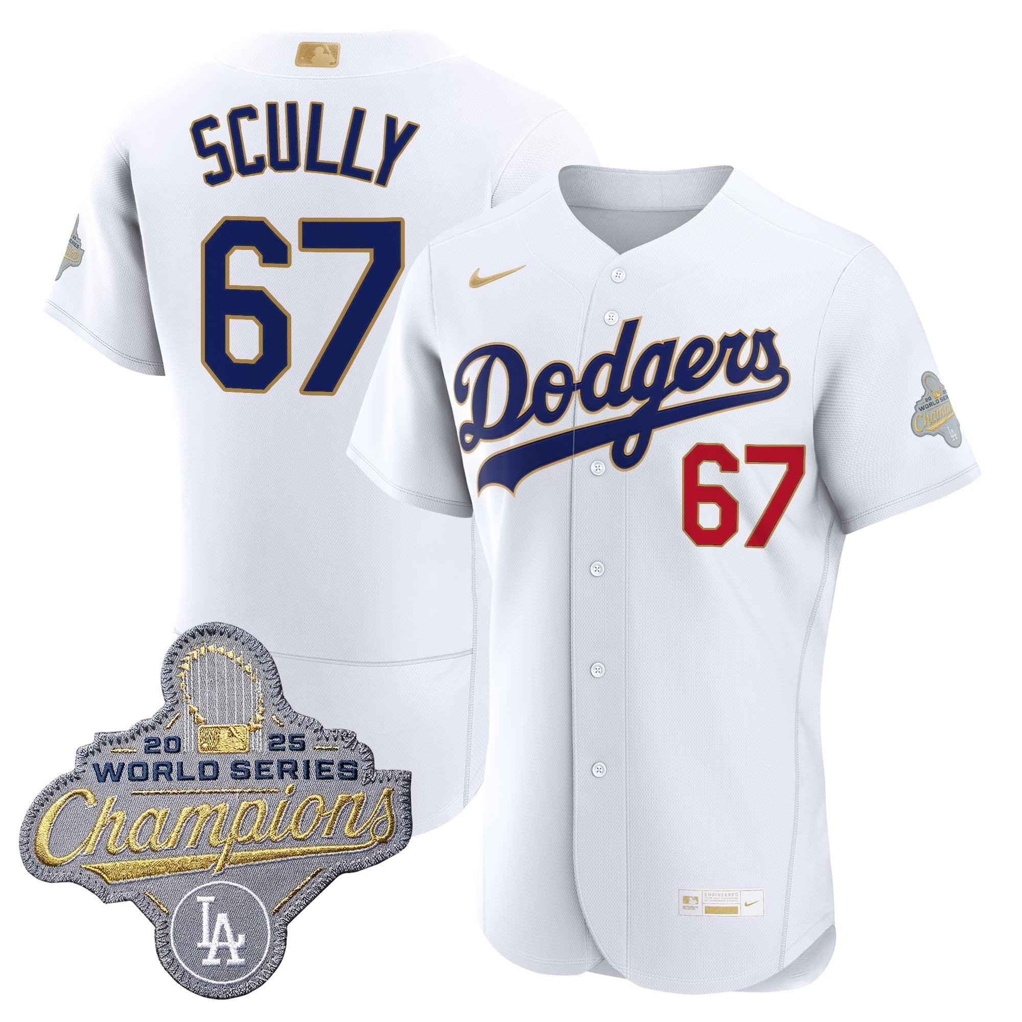 Men's Los Angeles Dodgers "Gold Collection" Premier Elite Jersey - All Stitched