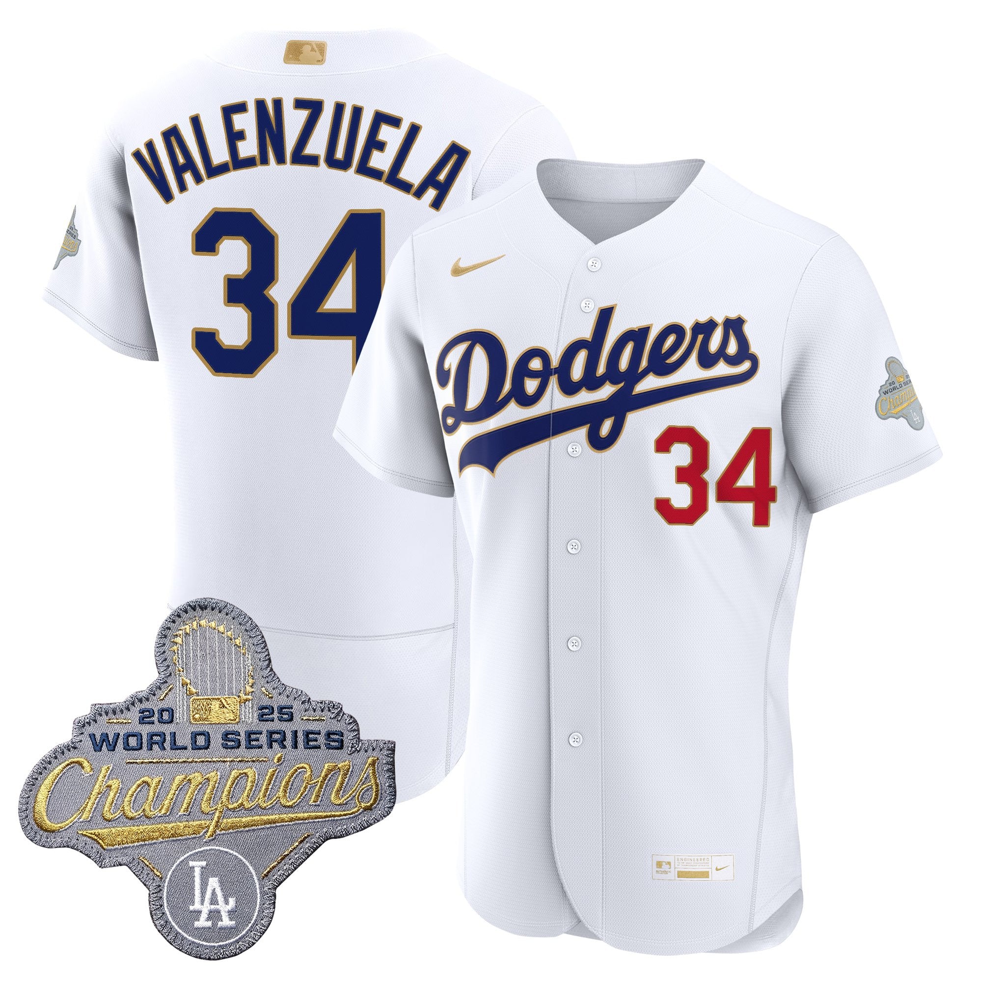 Men's Los Angeles Dodgers "Gold Collection" Premier Elite Jersey - All Stitched