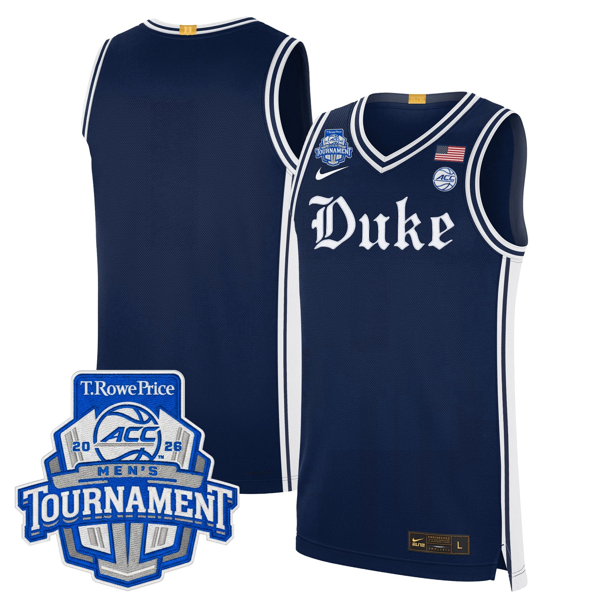 Men's Duke Blue Devils 2026 ACC Conference Tournament Champions Basketball Jersey - All Stitched