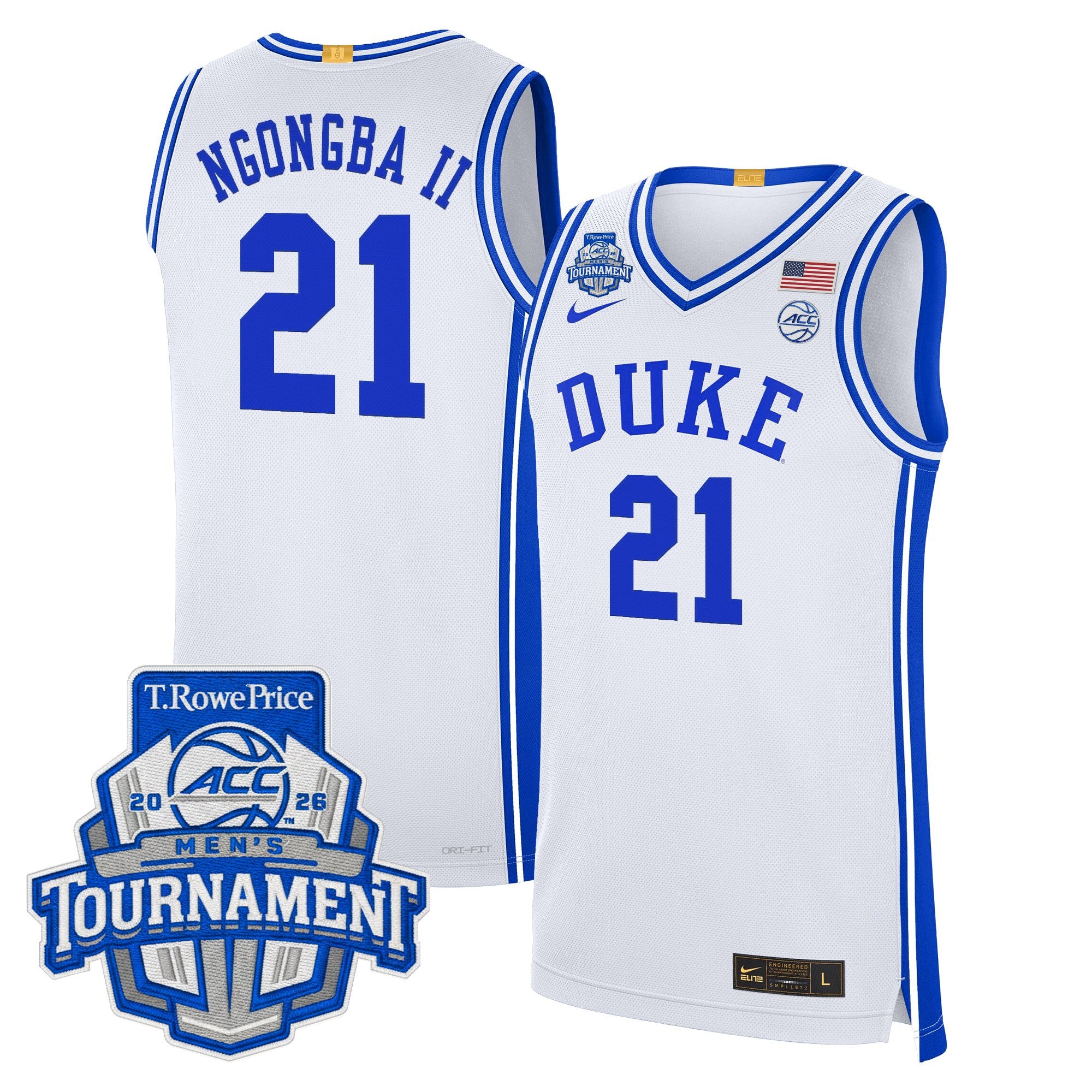 Men's Duke Blue Devils 2026 ACC Conference Tournament Champions Basketball Jersey - All Stitched