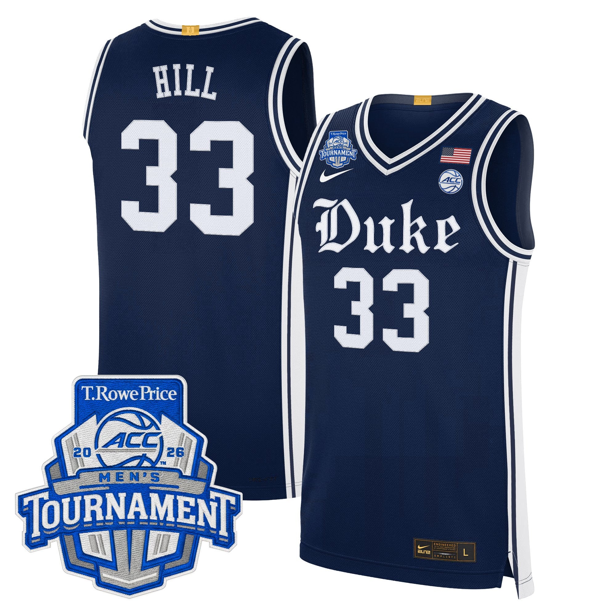Men's Duke Blue Devils 2026 ACC Conference Tournament Champions Basketball Jersey - All Stitched