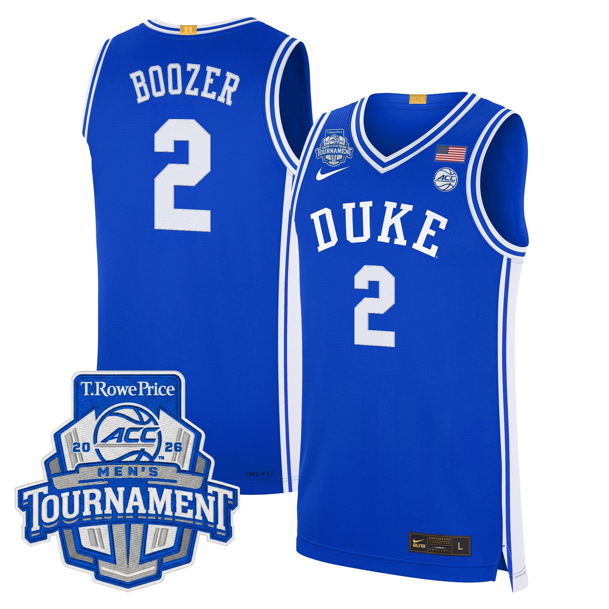 Men's Duke Blue Devils 2026 ACC Conference Tournament Champions Basketball Jersey - All Stitched