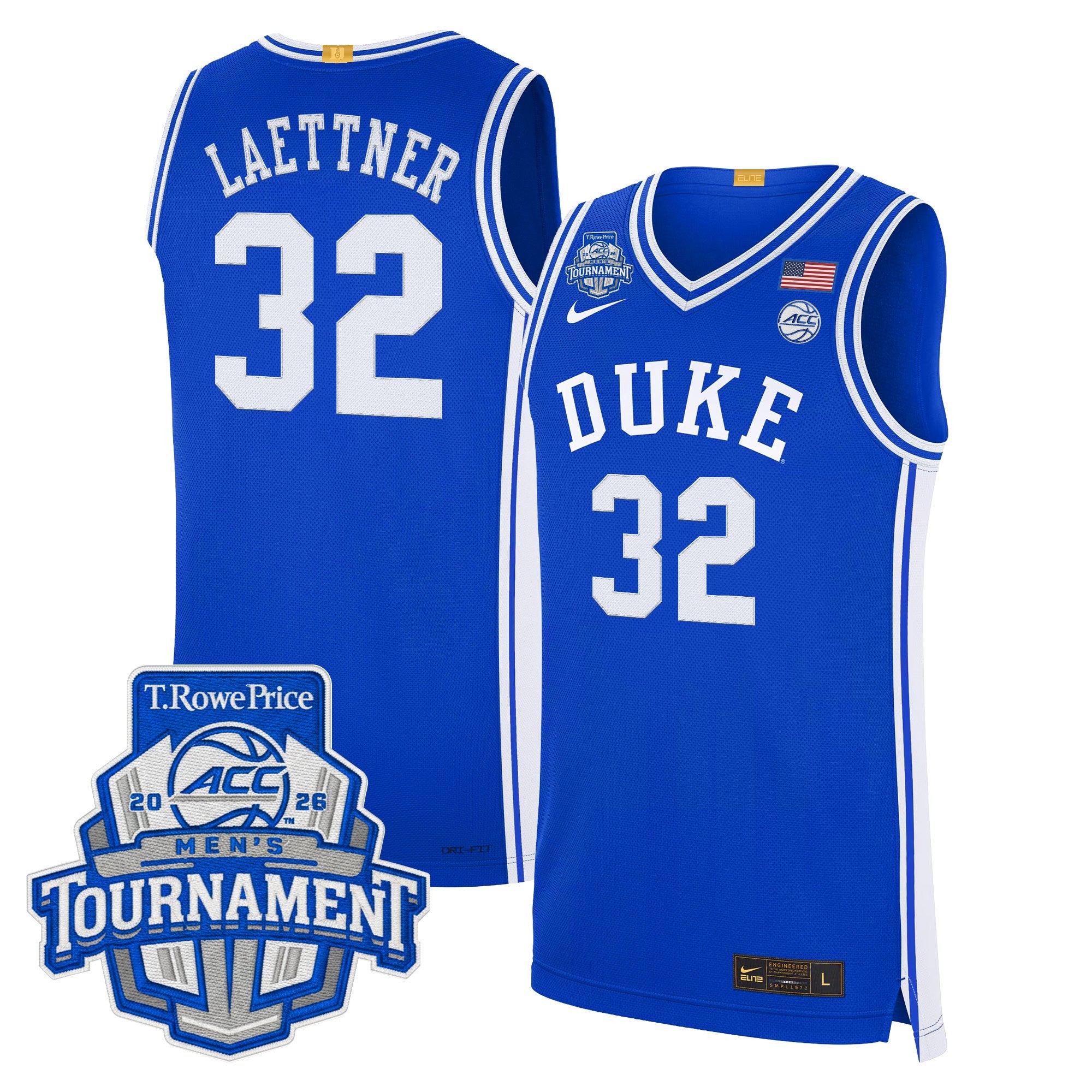 Men's Duke Blue Devils 2026 ACC Conference Tournament Champions Basketball Jersey - All Stitched