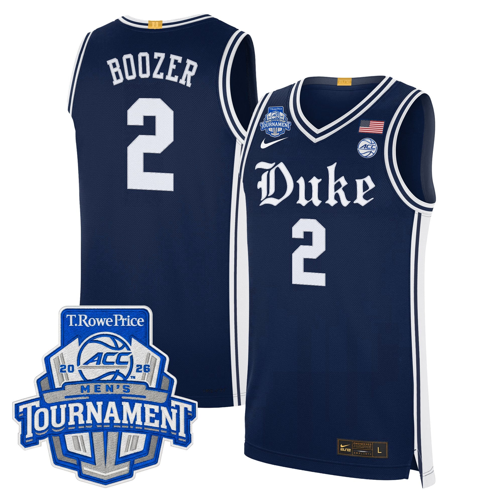 Men's Duke Blue Devils 2026 ACC Conference Tournament Champions Basketball Jersey - All Stitched