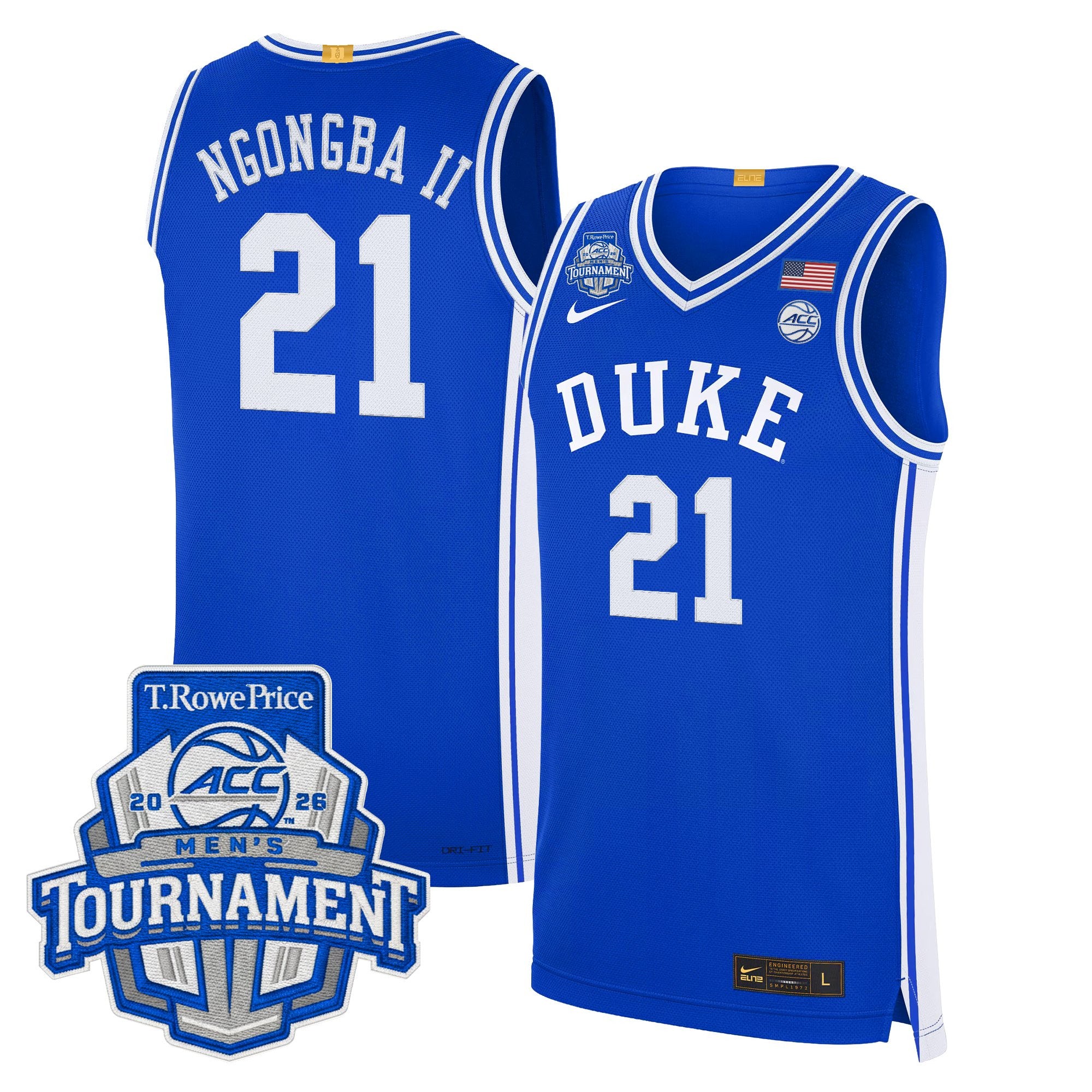 Men's Duke Blue Devils 2026 ACC Conference Tournament Champions Basketball Jersey - All Stitched