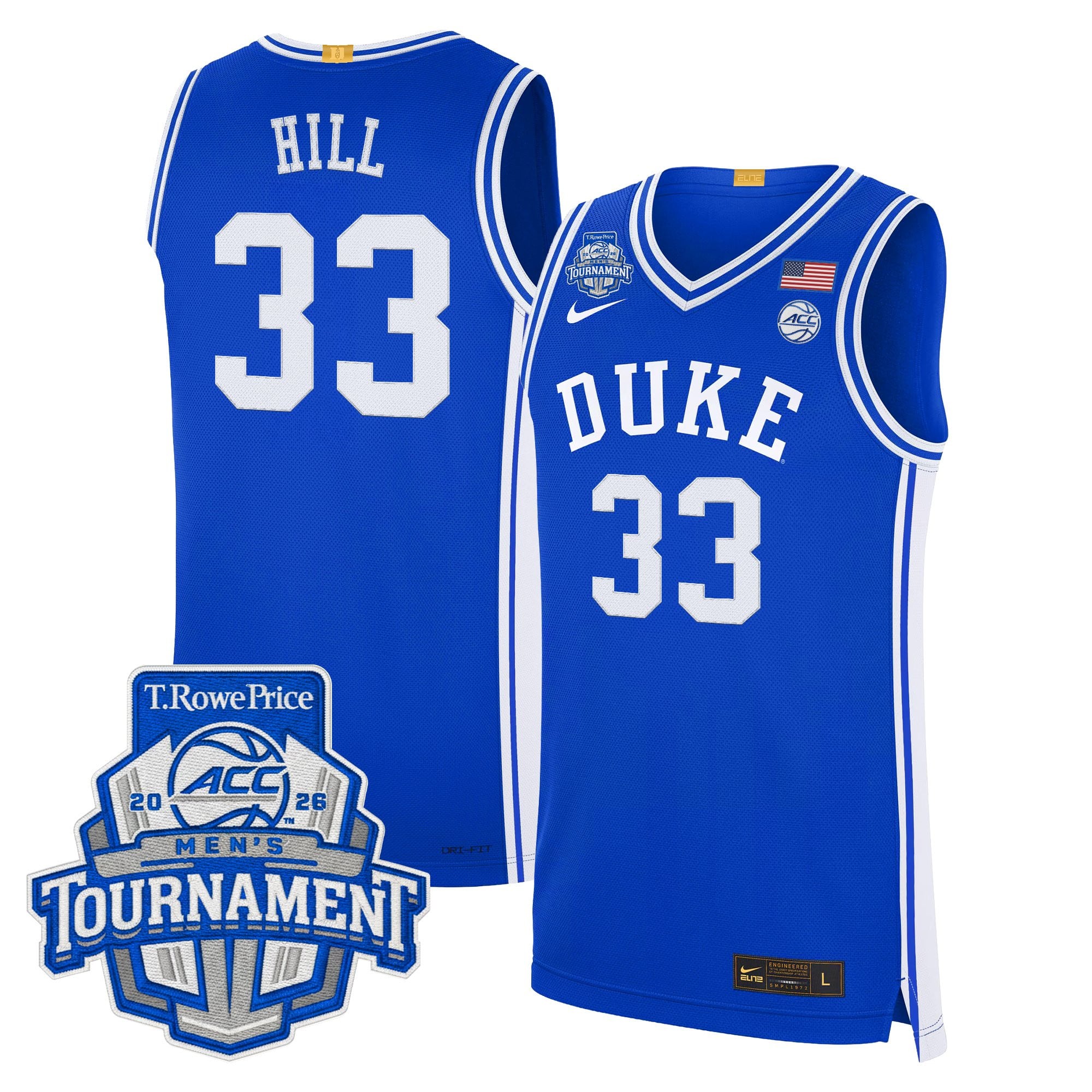 Men's Duke Blue Devils 2026 ACC Conference Tournament Champions Basketball Jersey - All Stitched