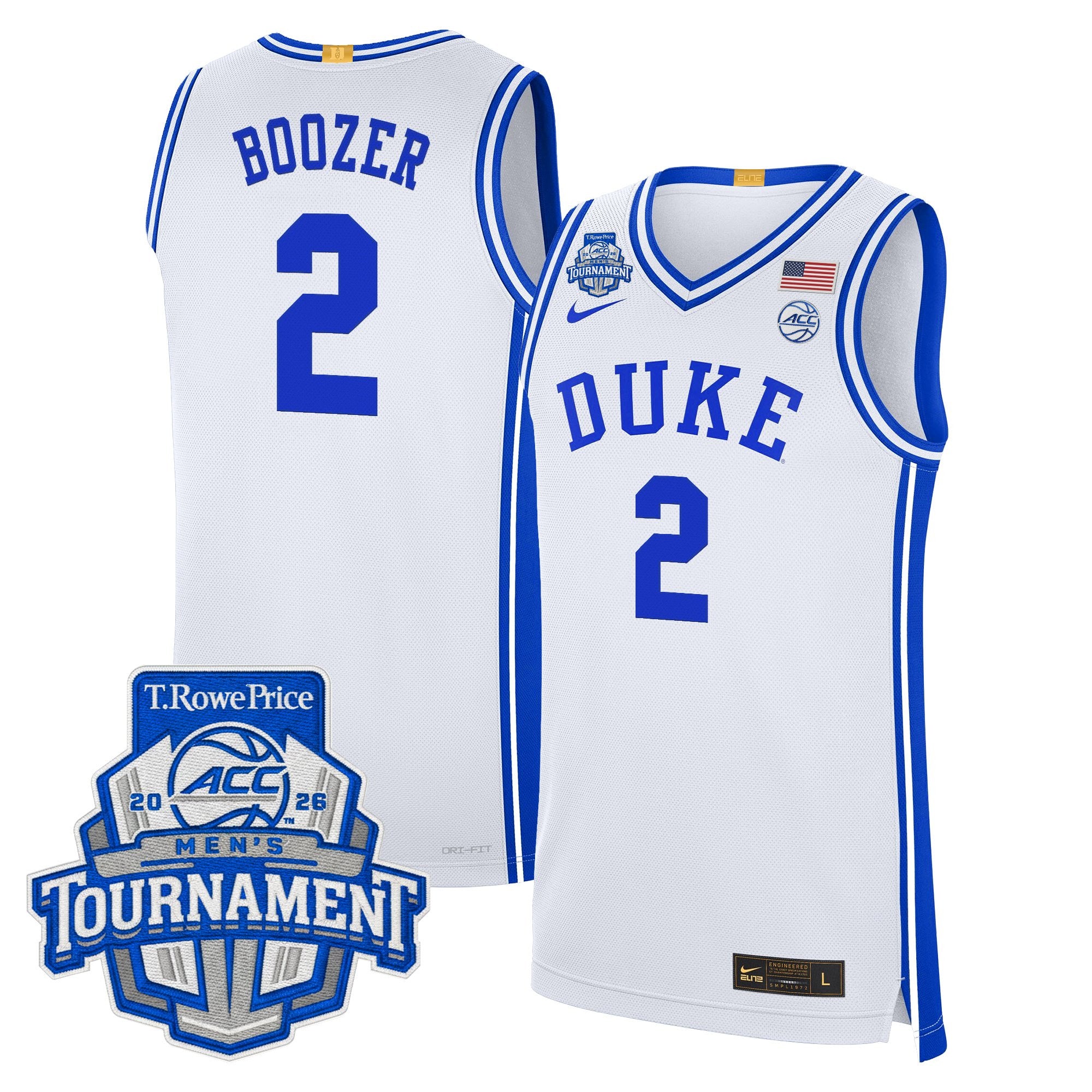 Men's Duke Blue Devils 2026 ACC Conference Tournament Champions Basketball Jersey - All Stitched
