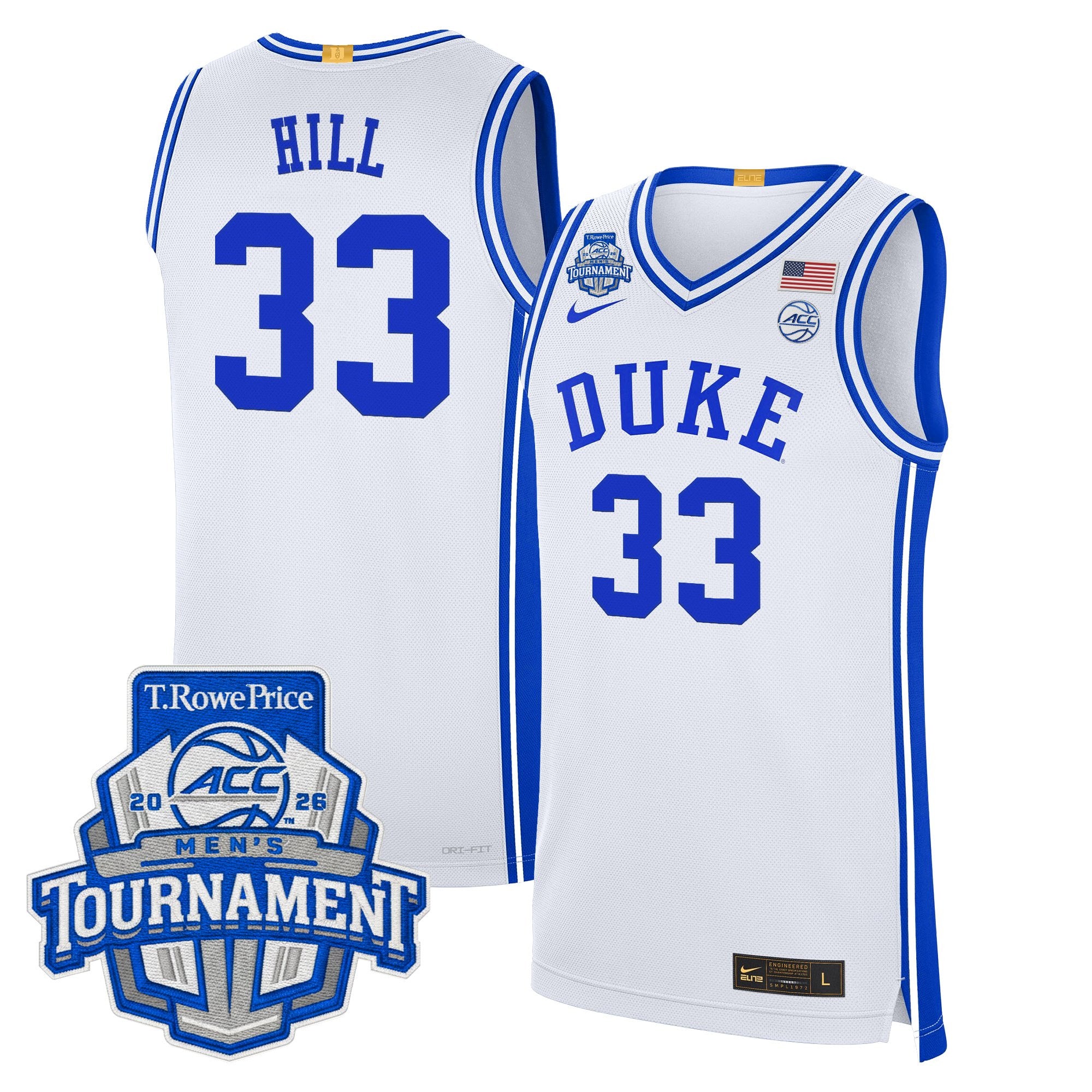 Men's Duke Blue Devils 2026 ACC Conference Tournament Champions Basketball Jersey - All Stitched
