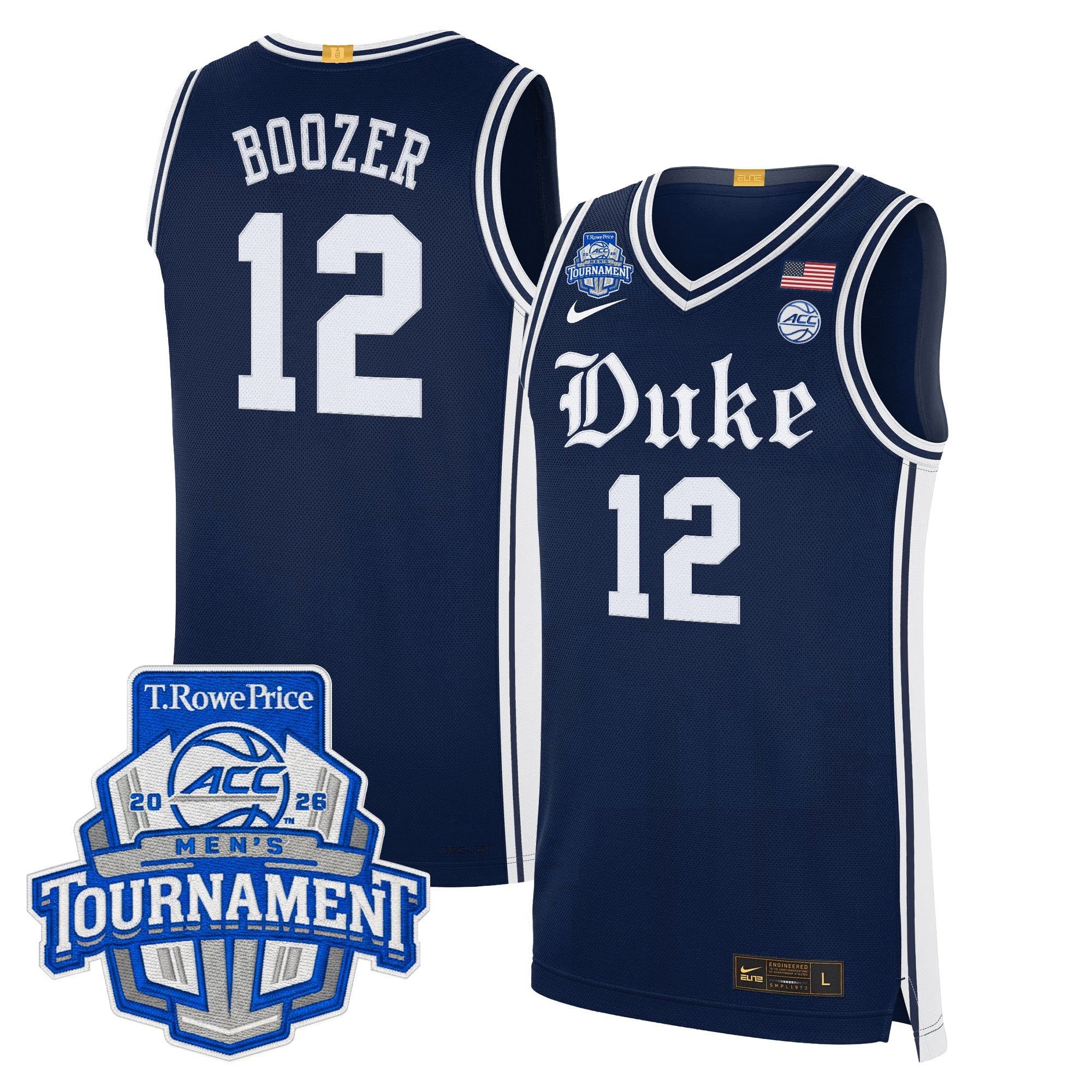 Men's Duke Blue Devils 2026 ACC Conference Tournament Champions Basketball Jersey - All Stitched