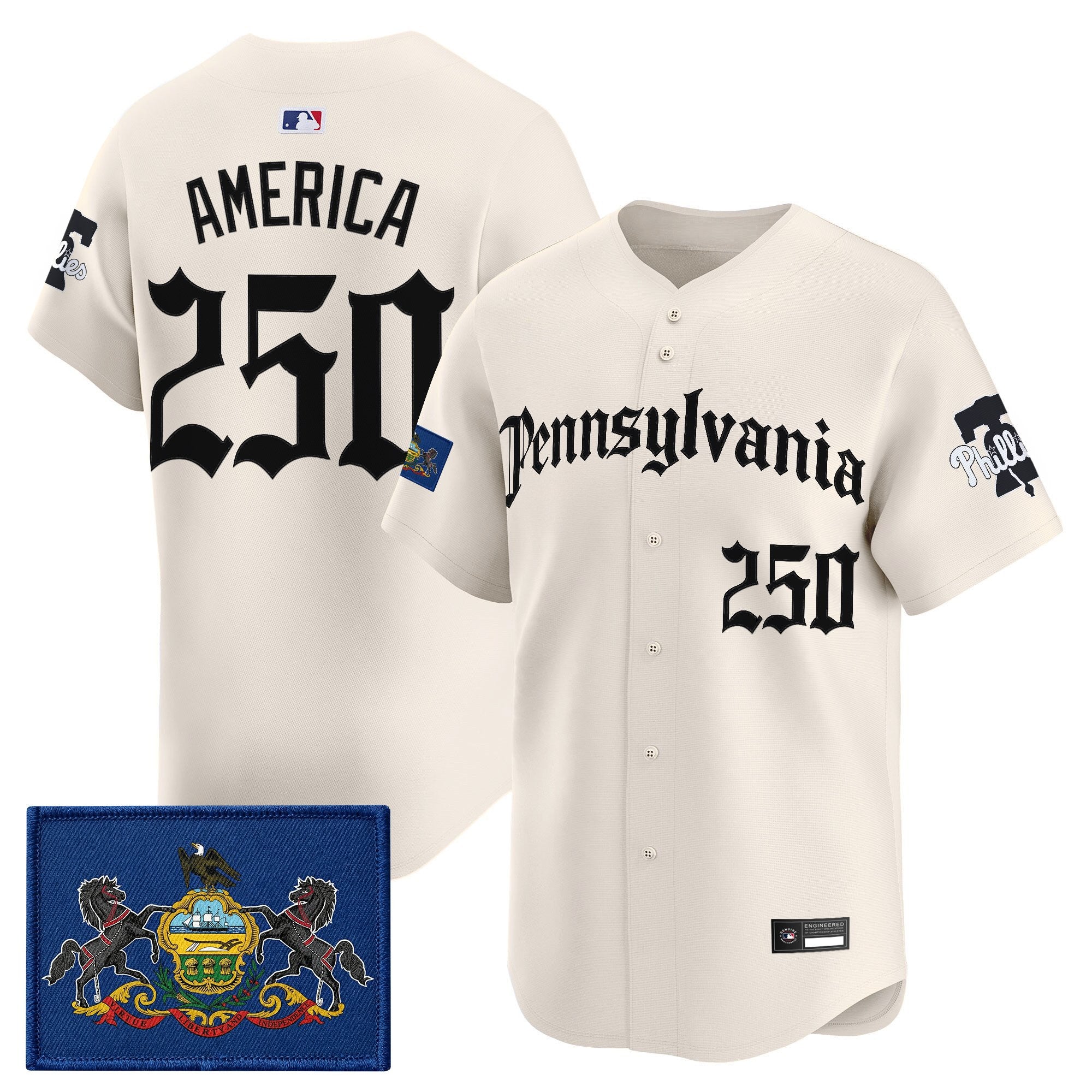 Men's Phillies 'Pennsylvania Gothic Edition' Vapor Premier Limited Jersey - All Stitched