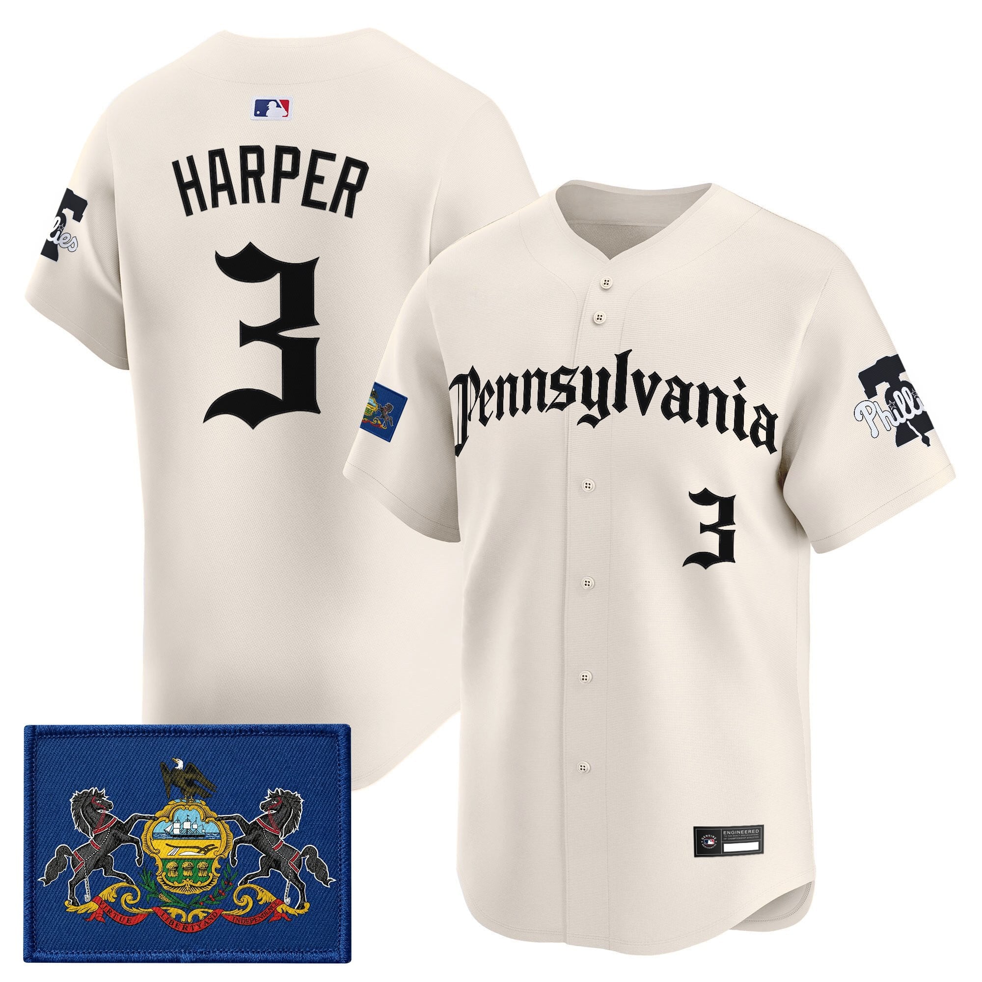 Men's Phillies 'Pennsylvania Gothic Edition' Vapor Premier Limited Jersey - All Stitched