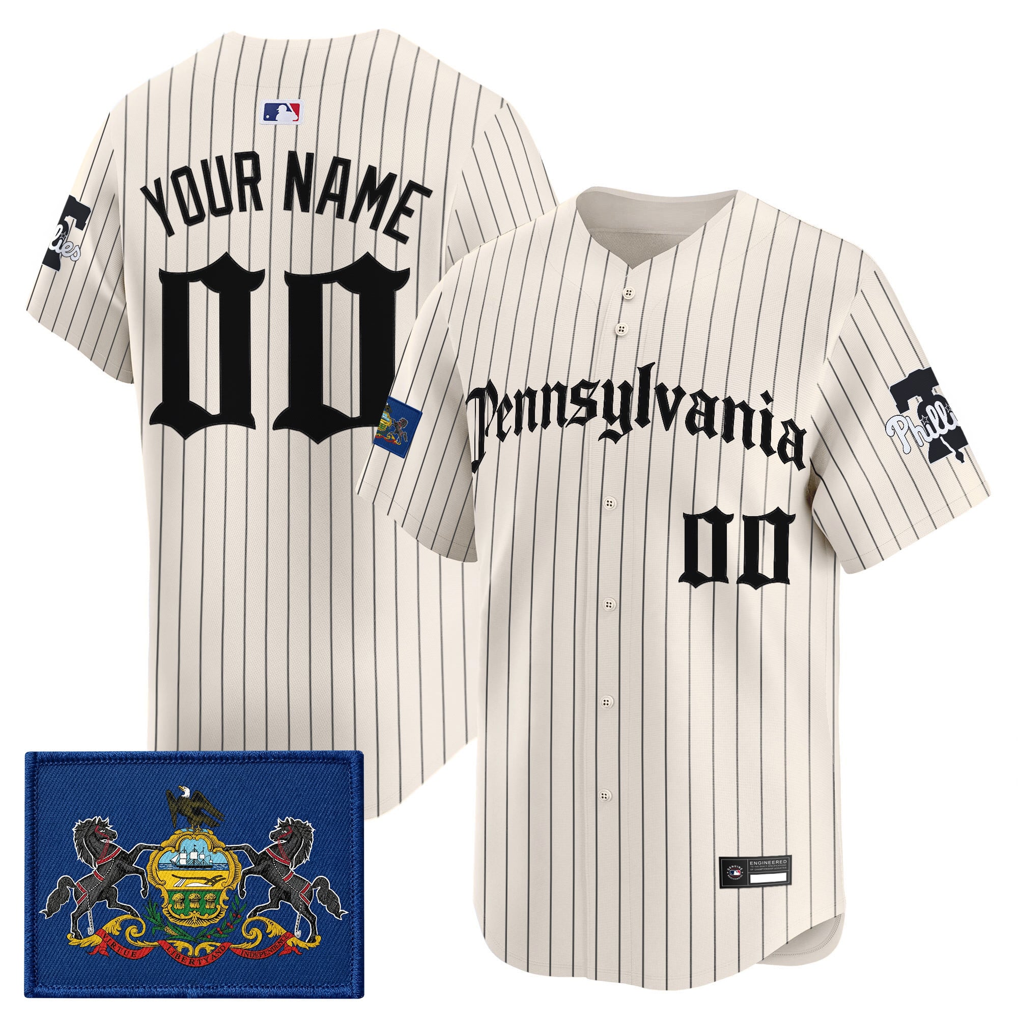 Phillies 'Pennsylvania Gothic Edition' Vapor Premier Limited Custom Jersey - All Stitched
