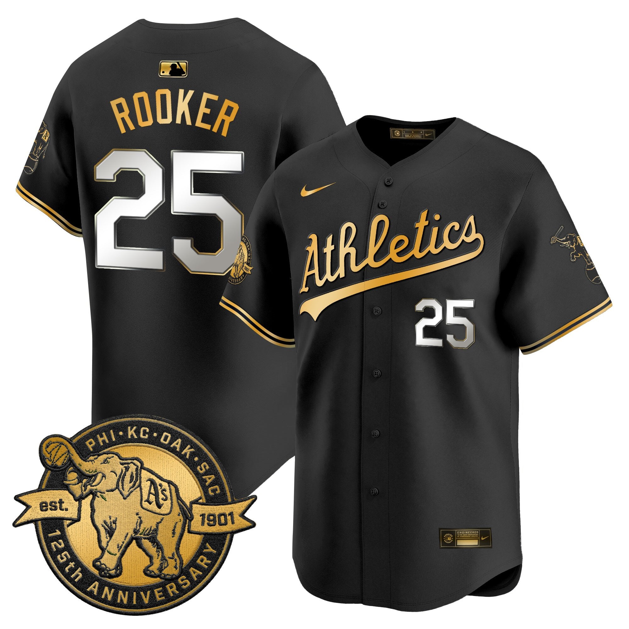 Men's Oakland Athletics 125th Anniversary Patch Vapor Premier Limited Jersey - All Stitched