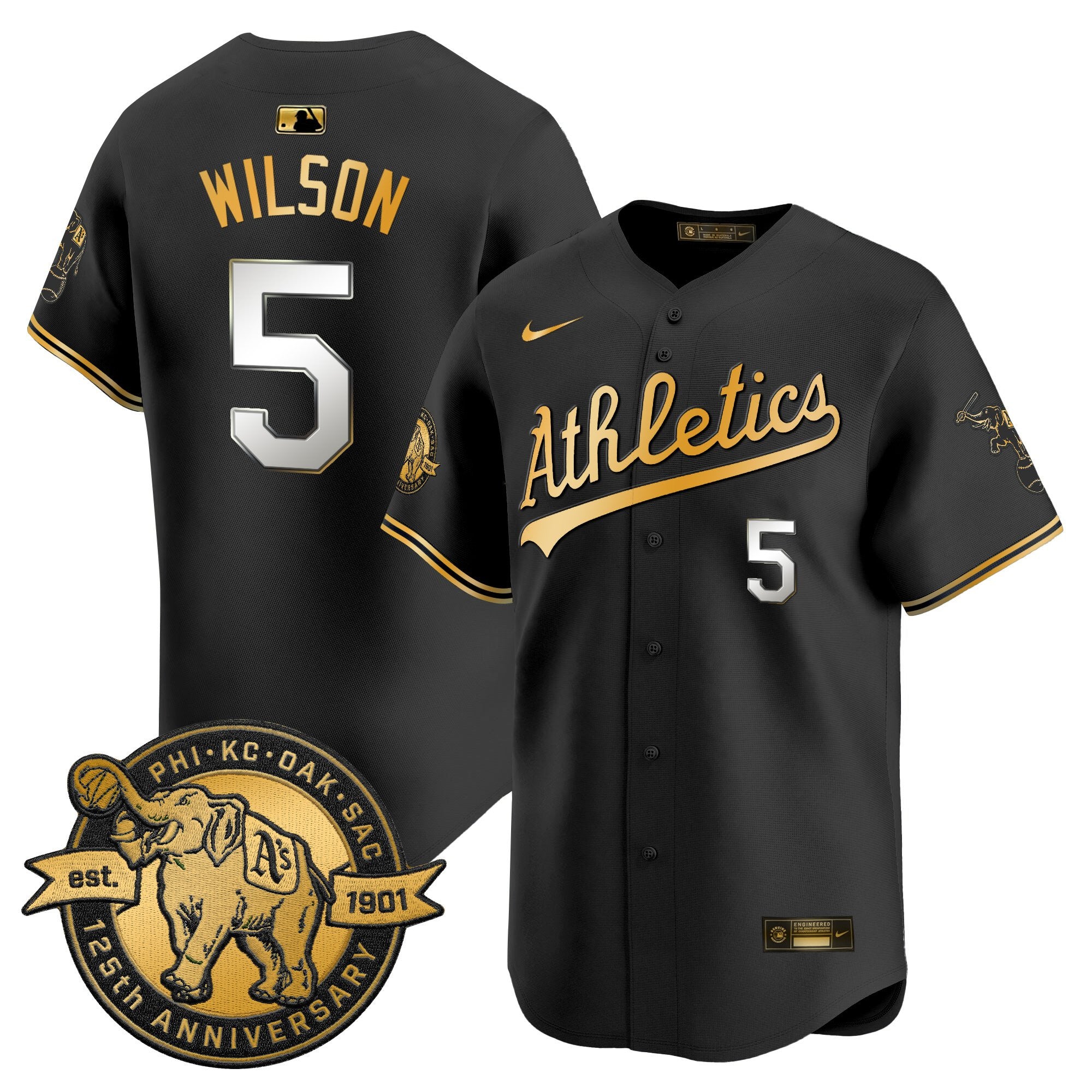 Men's Oakland Athletics 125th Anniversary Patch Vapor Premier Limited Jersey - All Stitched
