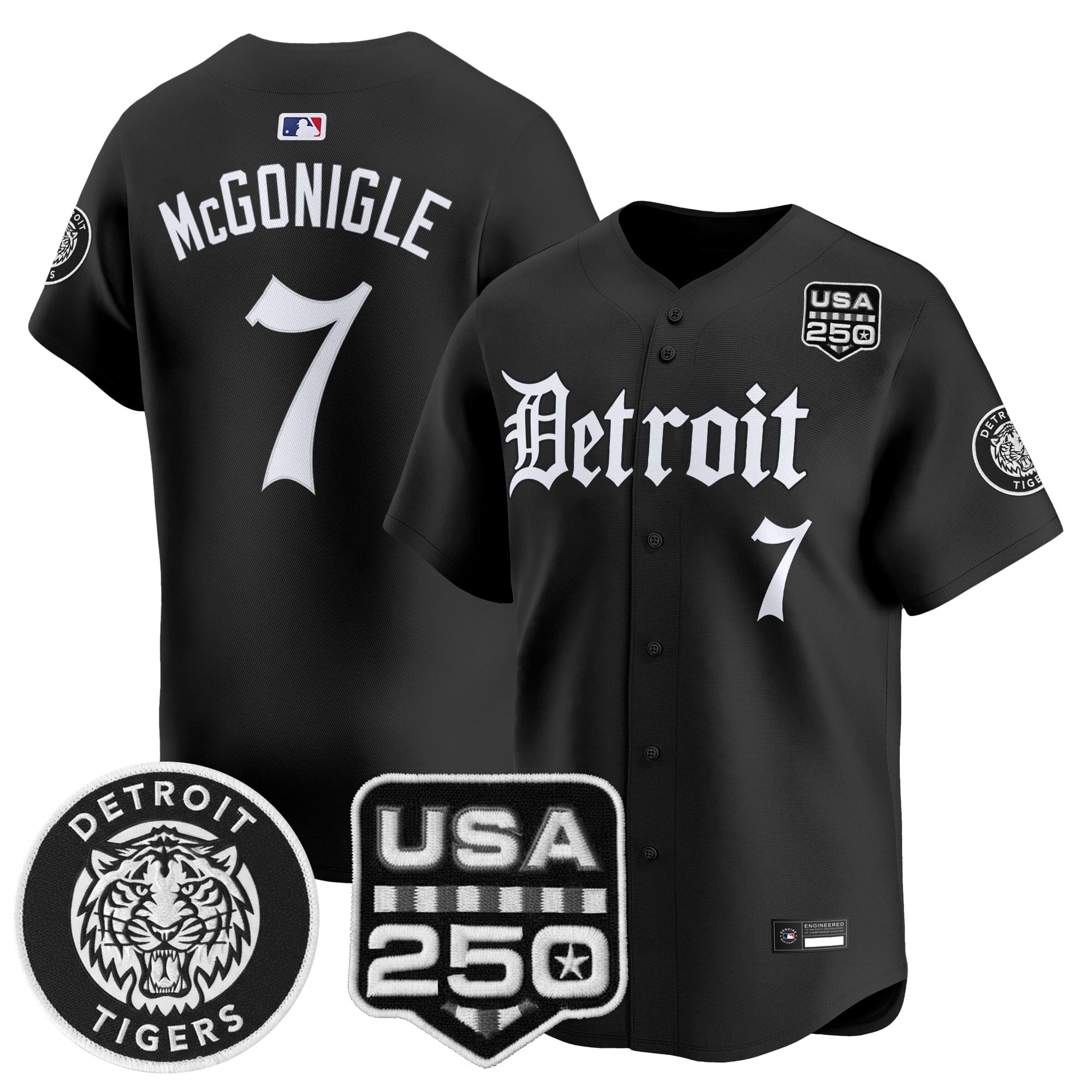 Men's Detroit Tigers ‘Gothic Edition’ Vapor Premier Limited Jersey - All Stitched