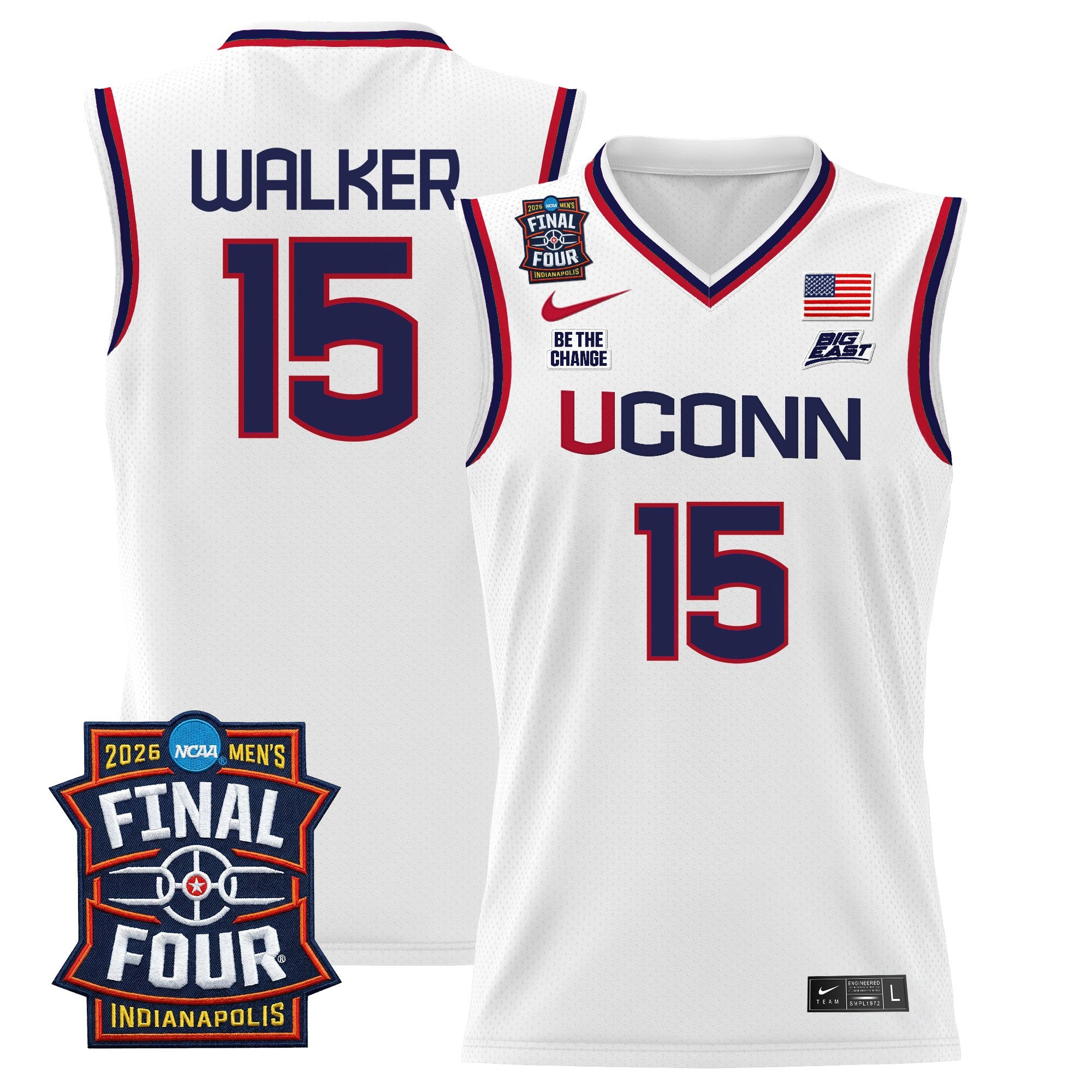 Men's UConn Huskies 2026 Final Four Patch Basketball Jersey - All Stitched