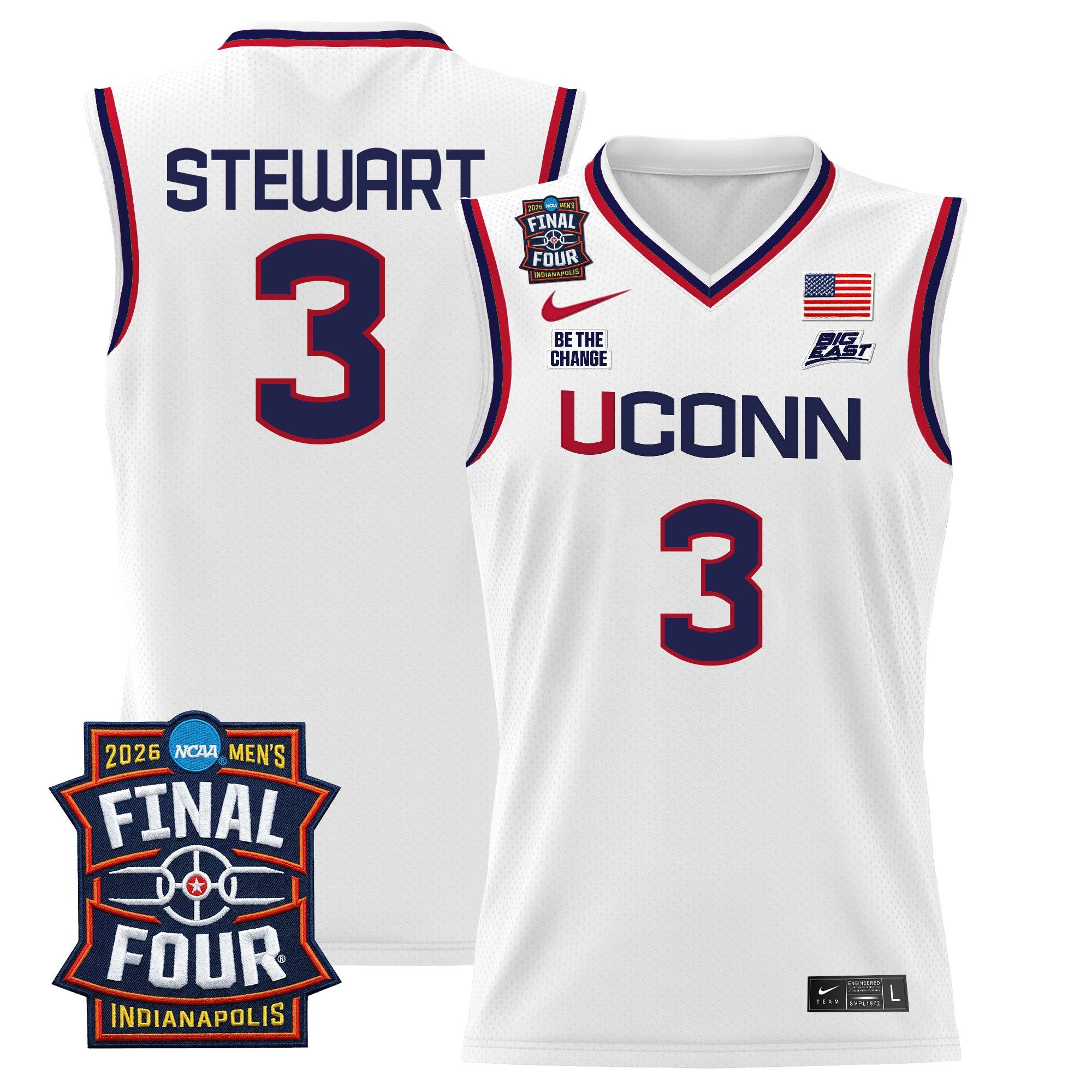 Men's UConn Huskies 2026 Final Four Patch Basketball Jersey - All Stitched