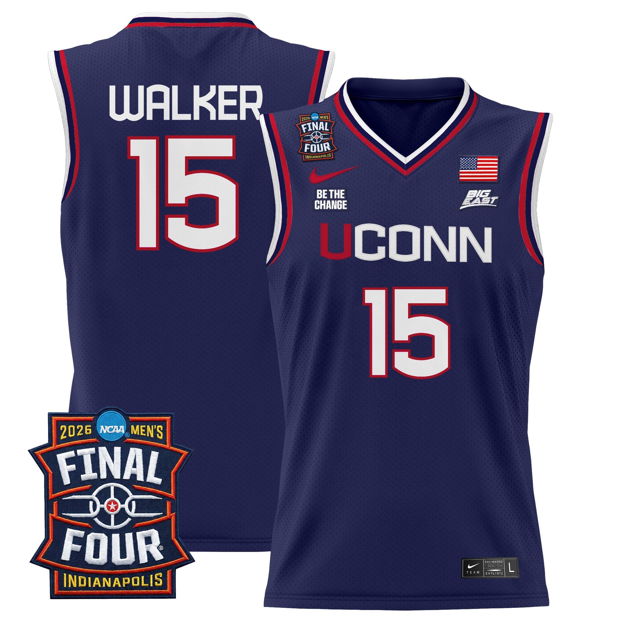 Men's UConn Huskies 2026 Final Four Patch Basketball Jersey - All Stitched