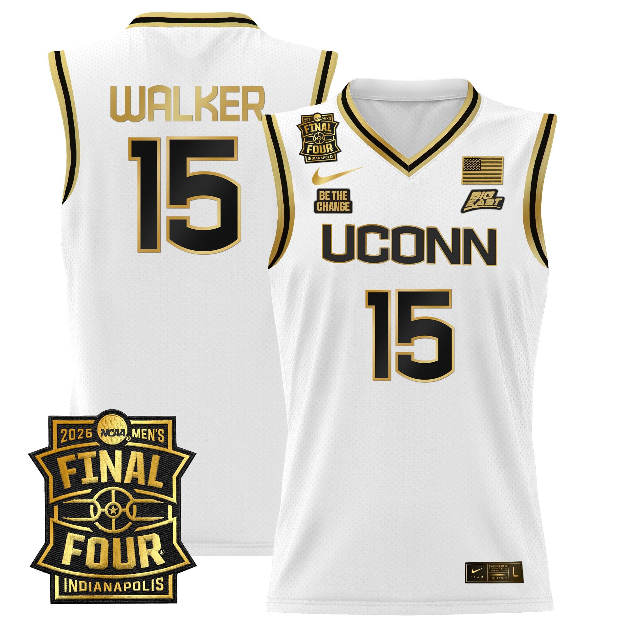 Men's UConn Huskies 2026 Final Four Patch Basketball Jersey - All Stitched