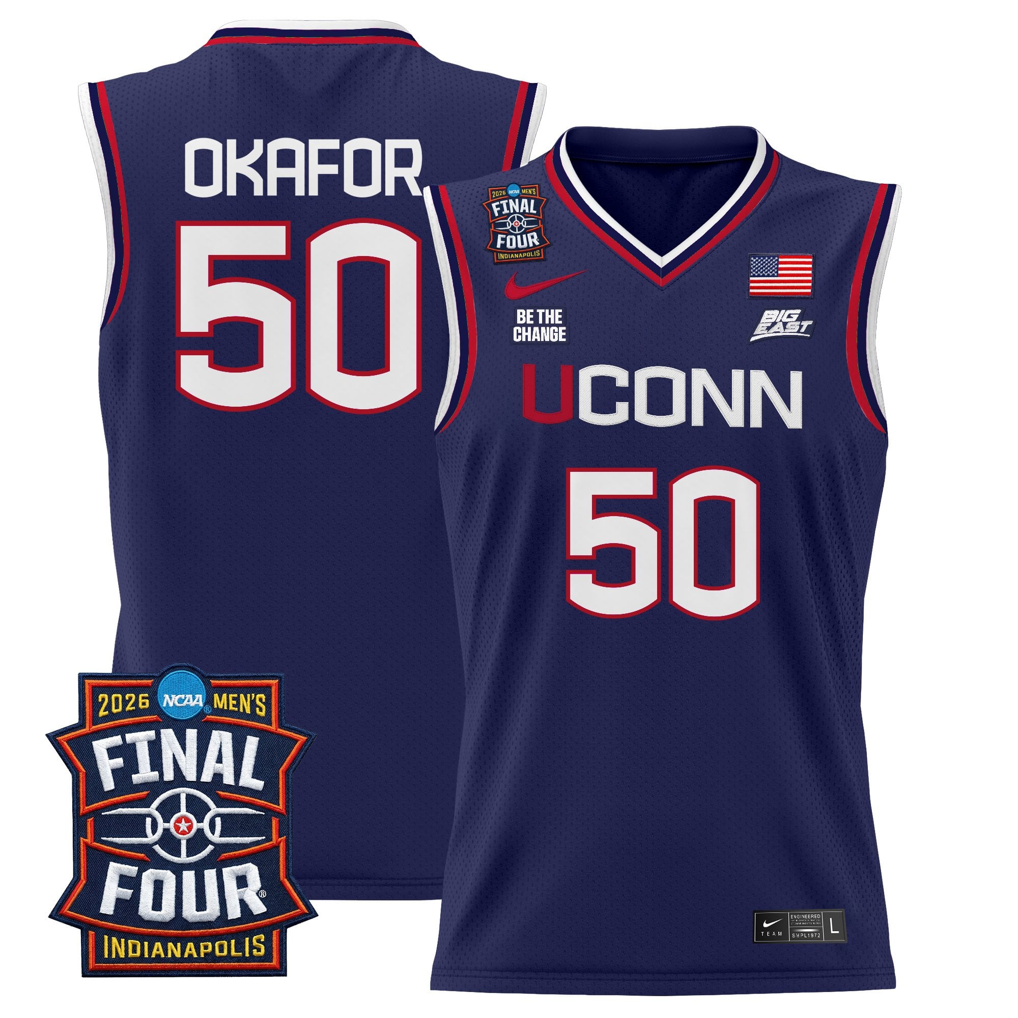 Men's UConn Huskies 2026 Final Four Patch Basketball Jersey - All Stitched