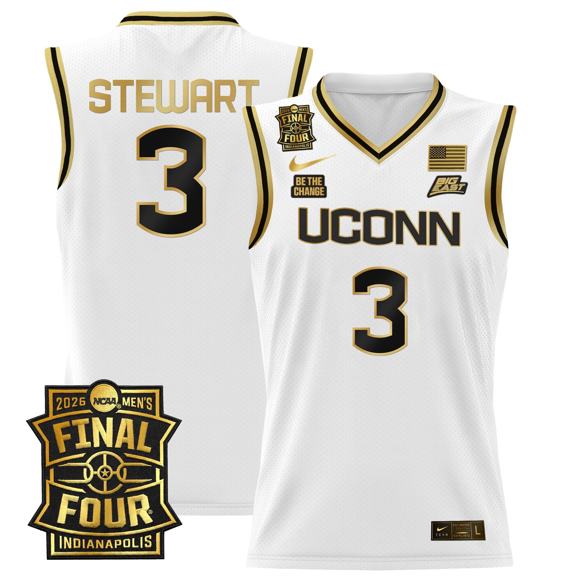 Men's UConn Huskies 2026 Final Four Patch Basketball Jersey - All Stitched