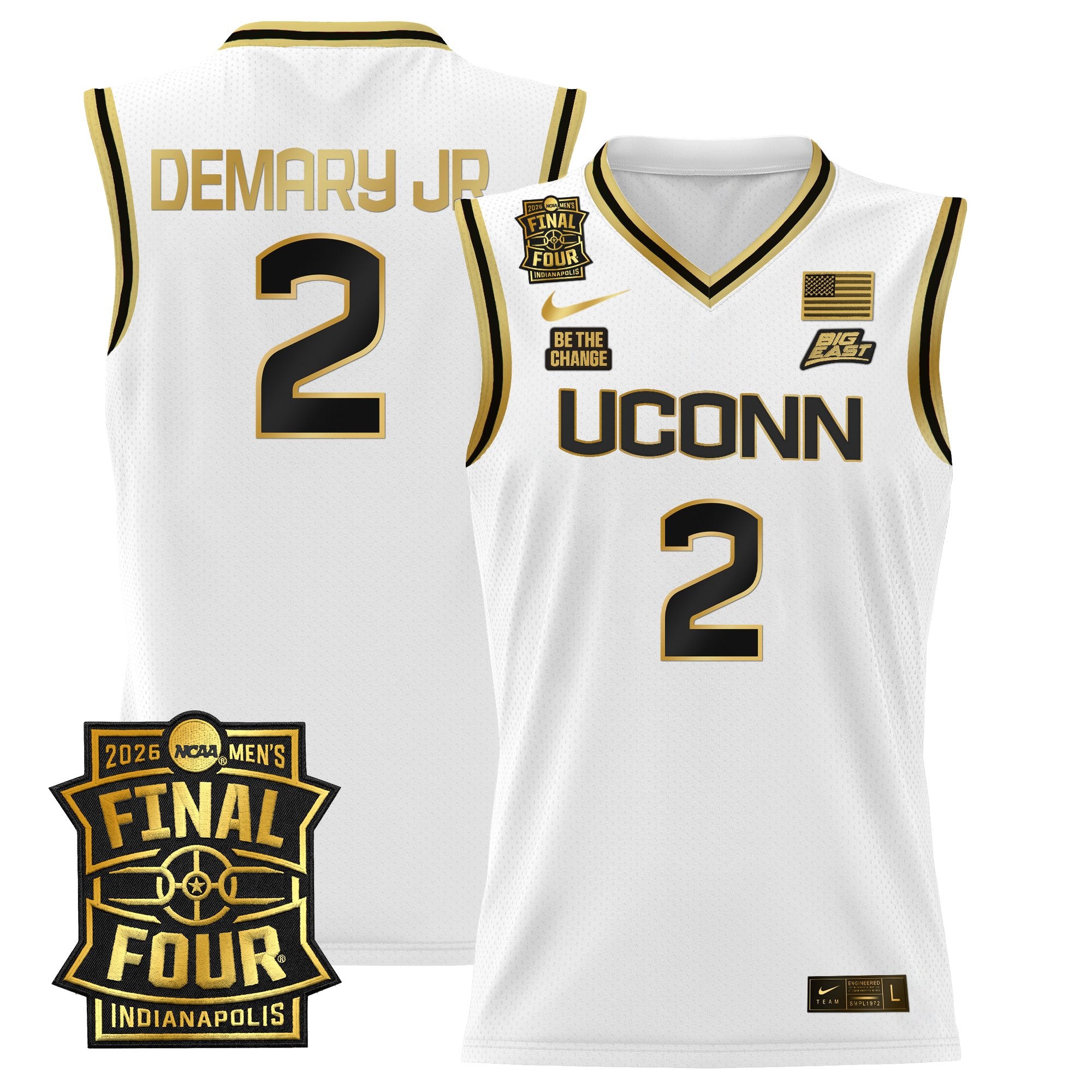 Men's UConn Huskies 2026 Final Four Patch Basketball Jersey - All Stitched