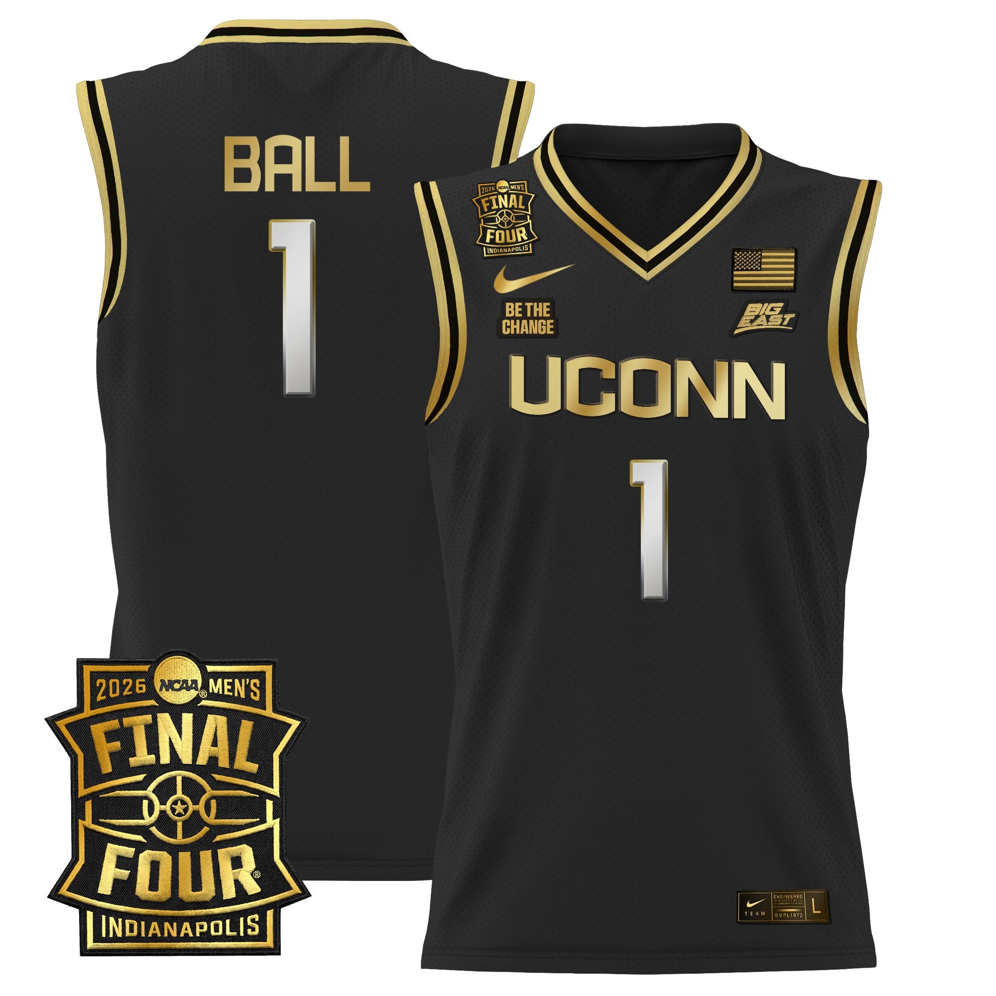 Men's UConn Huskies 2026 Final Four Patch Basketball Jersey - All Stitched