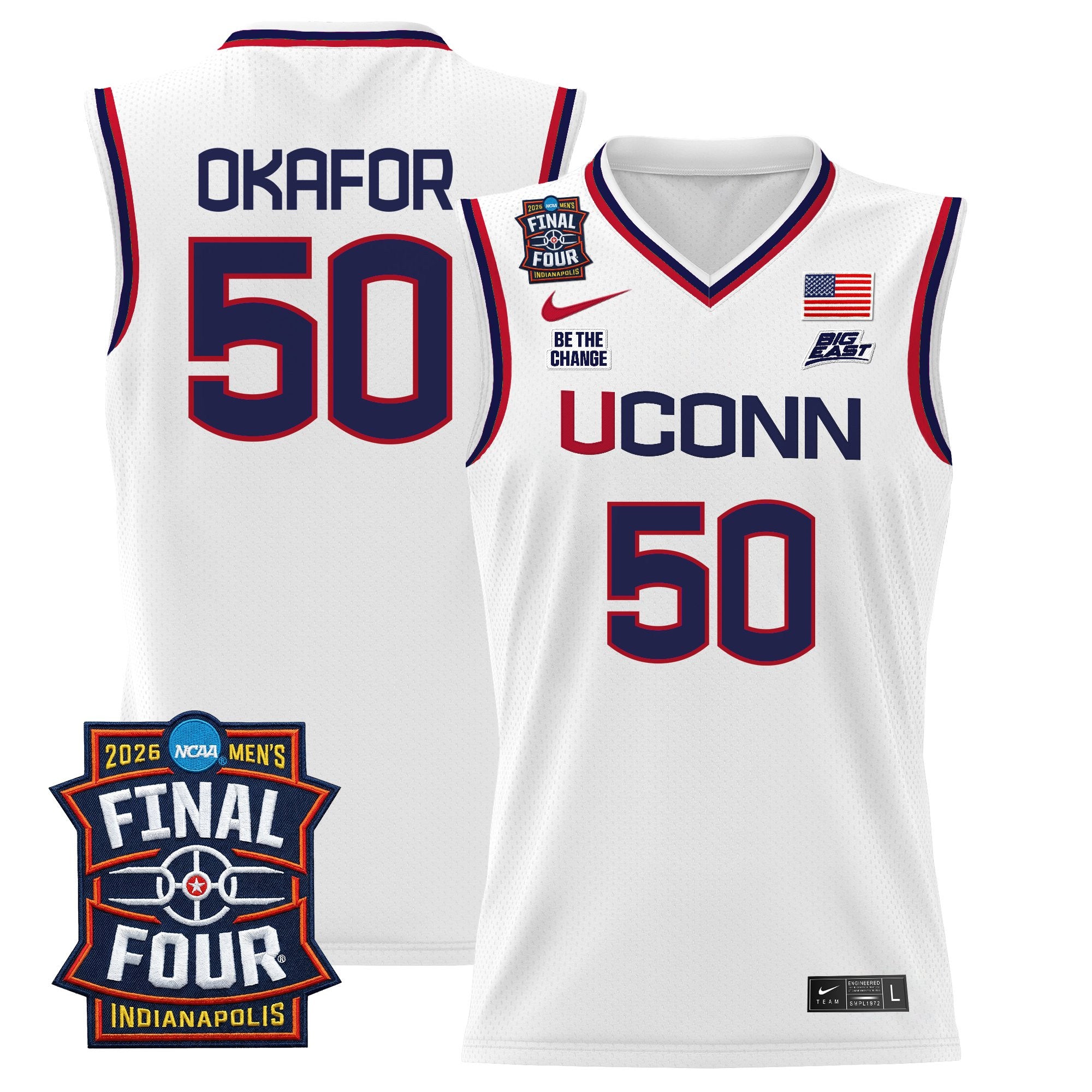 Men's UConn Huskies 2026 Final Four Patch Basketball Jersey - All Stitched