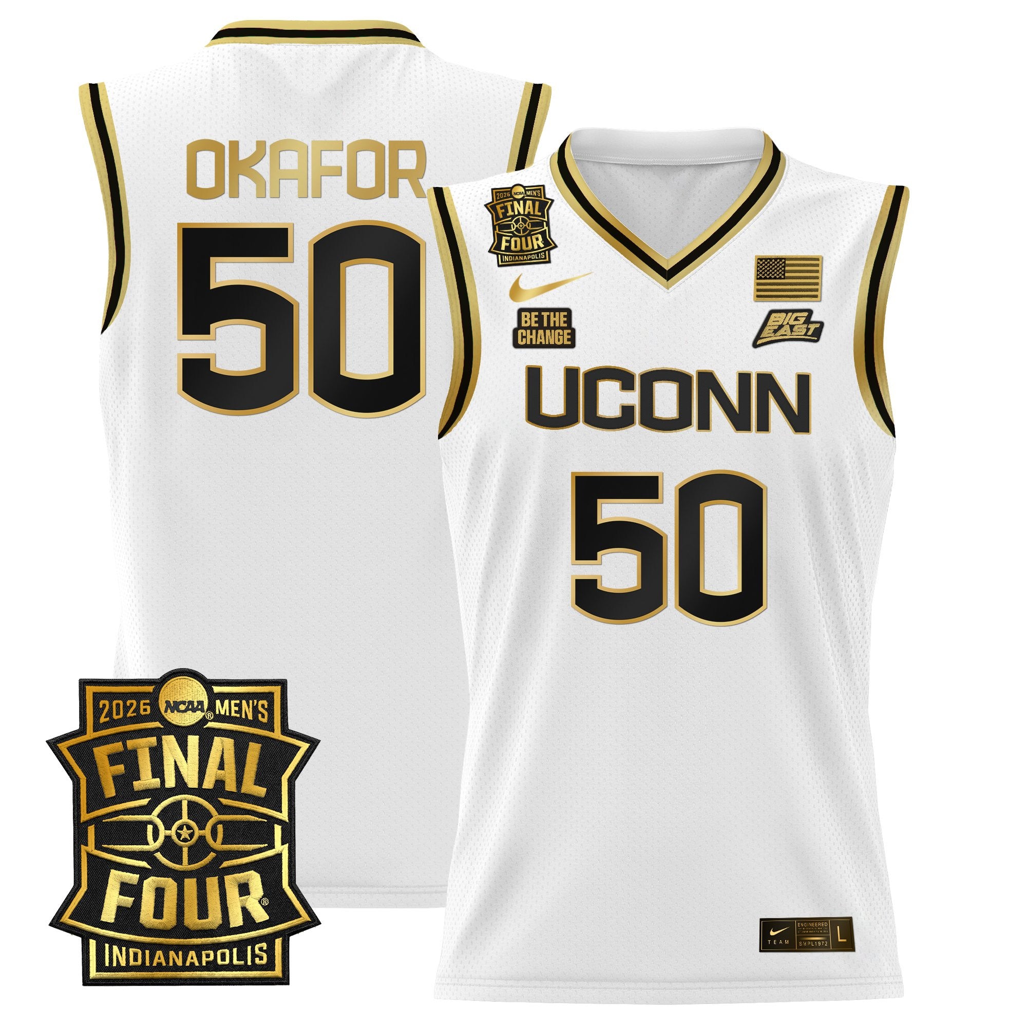 Men's UConn Huskies 2026 Final Four Patch Basketball Jersey - All Stitched