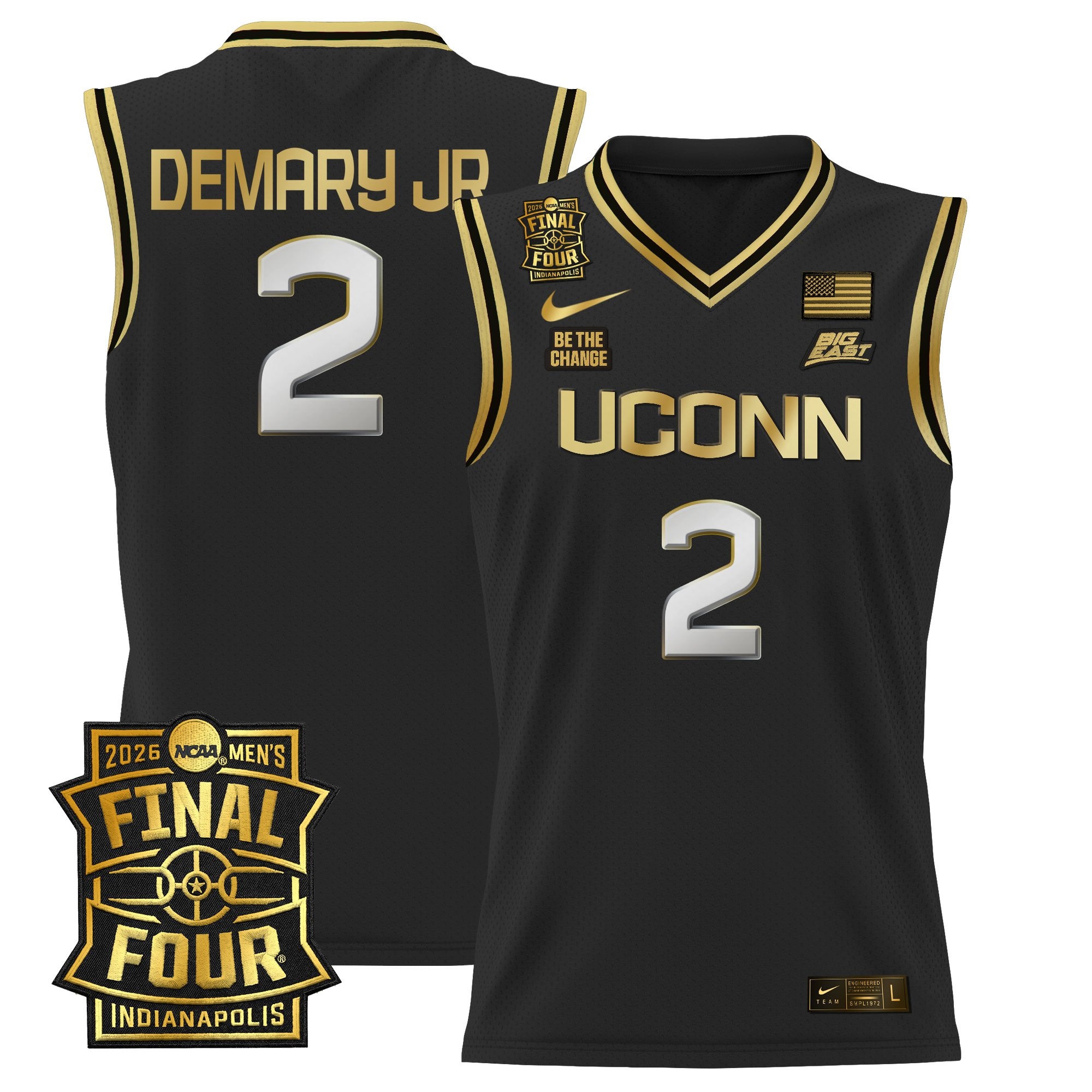 Men's UConn Huskies 2026 Final Four Patch Basketball Jersey - All Stitched