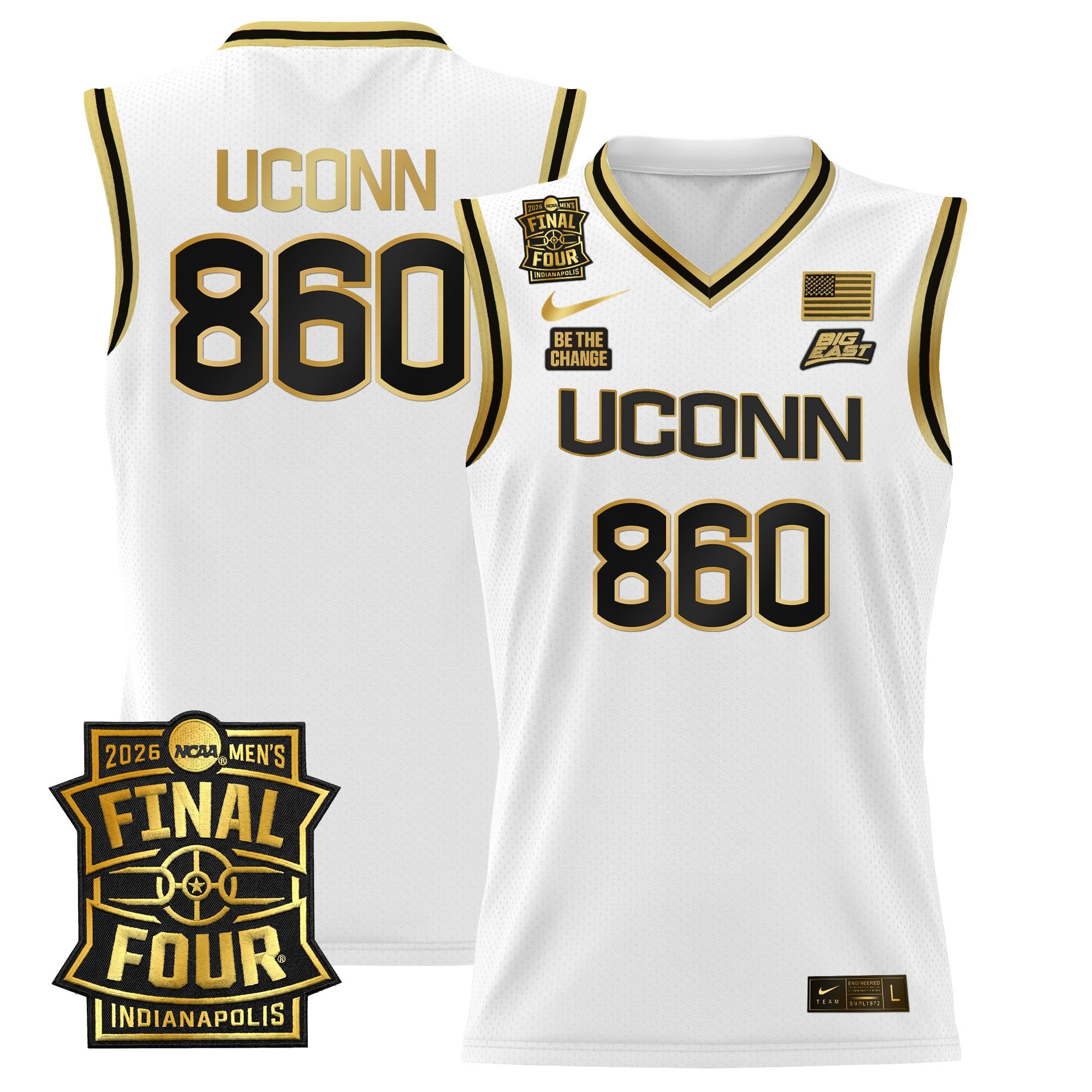 Men's UConn Huskies 2026 Final Four Patch Basketball Jersey - All Stitched